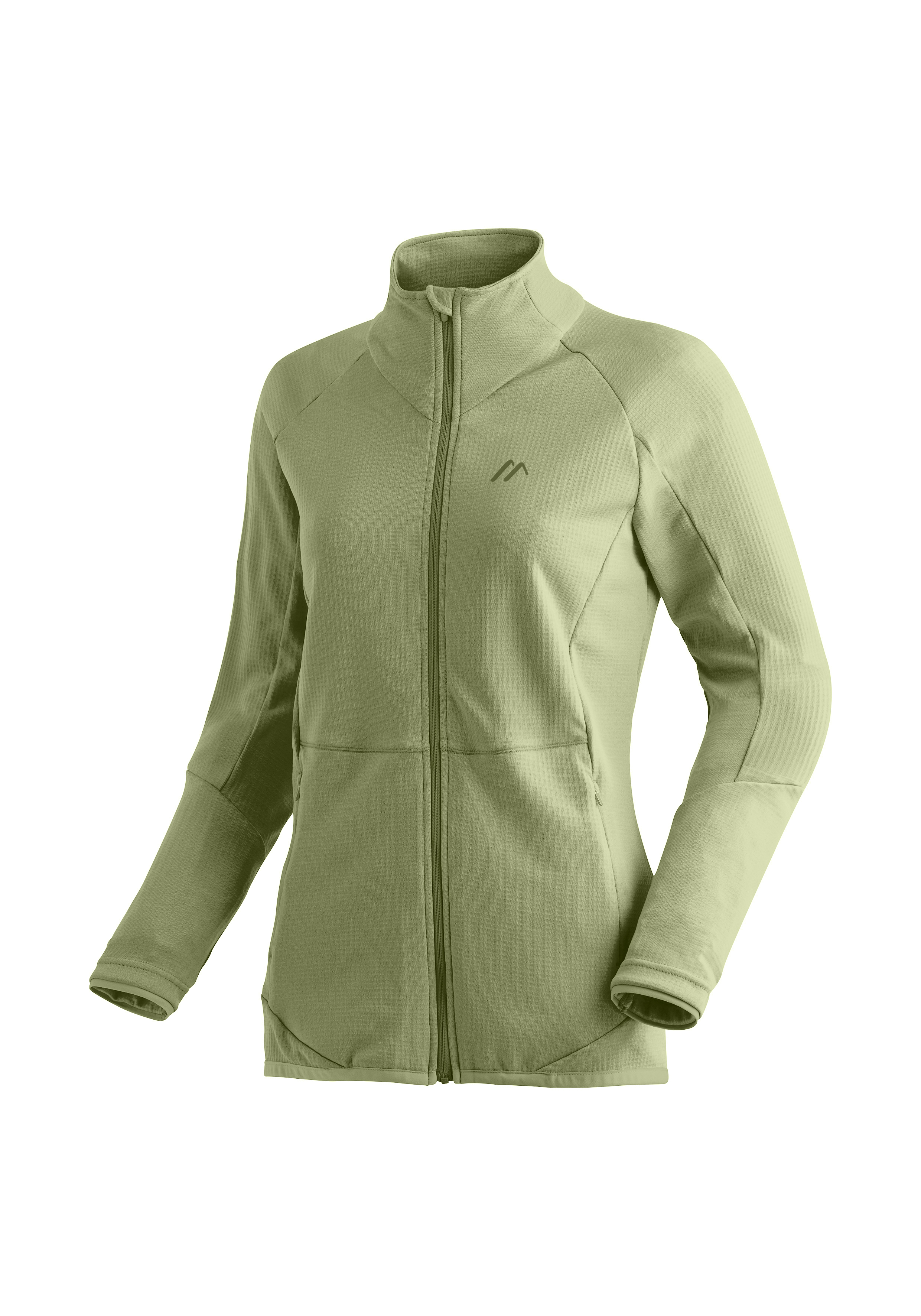 Fleece-Jacke, Reißverschluss, Langarm, Grün, Polyester