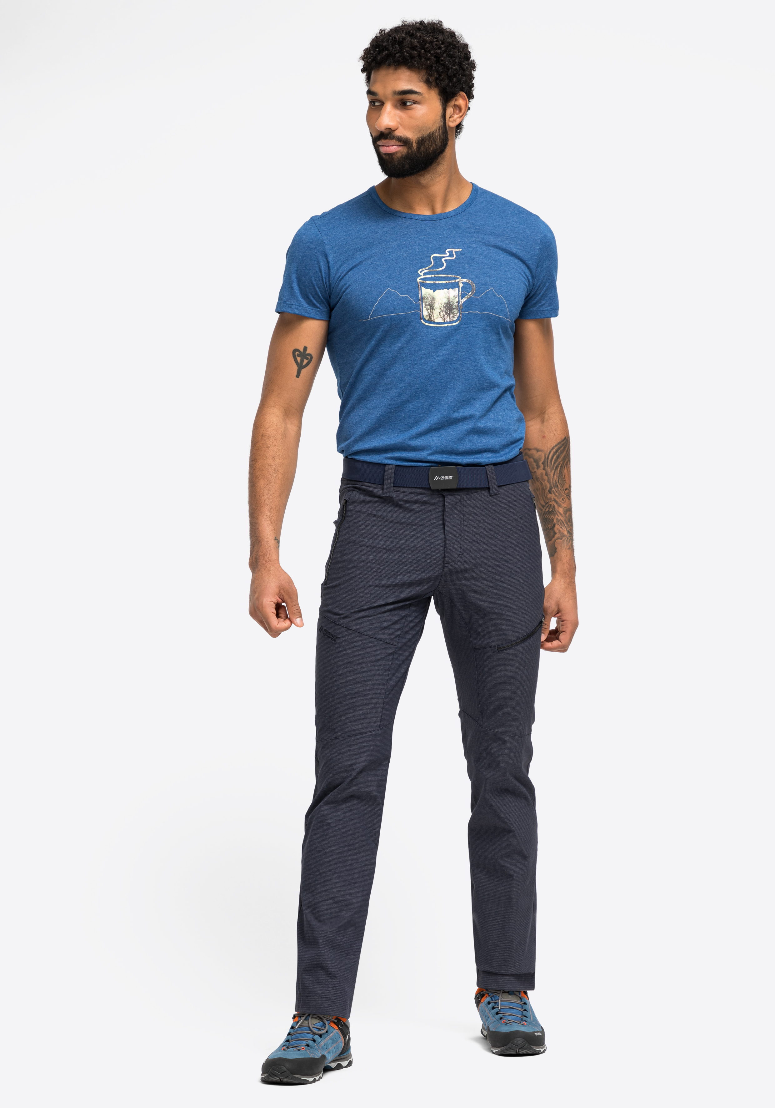 Hosen, T-shirt, Person, Stehend, Mann