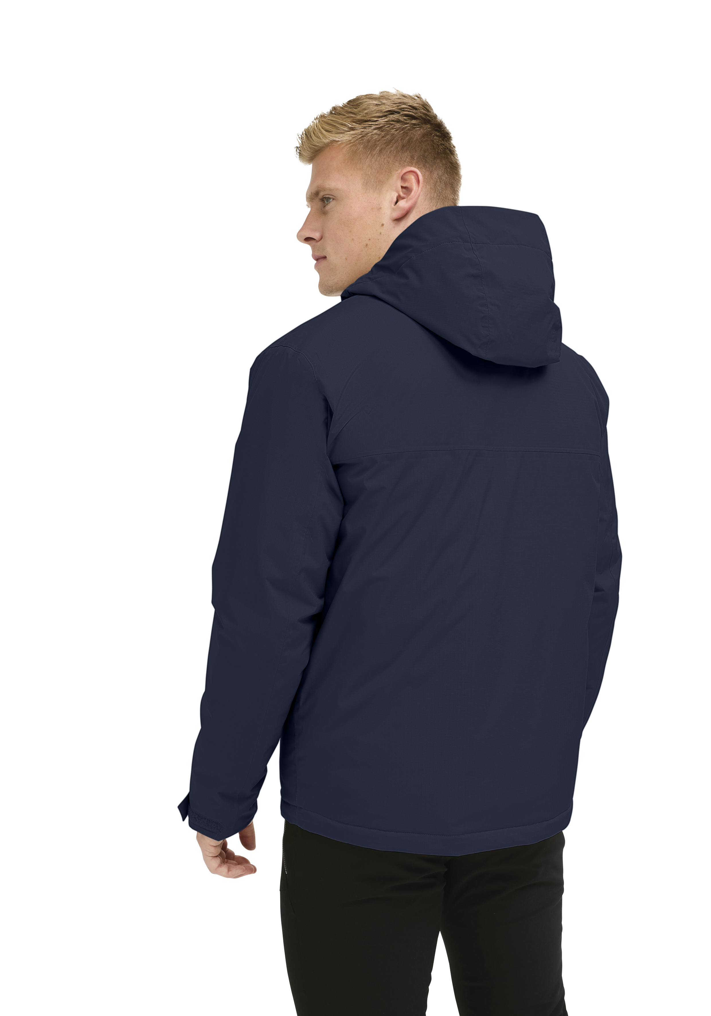 Hoodie, Jacket, Navy, Hooded jacket, Back view