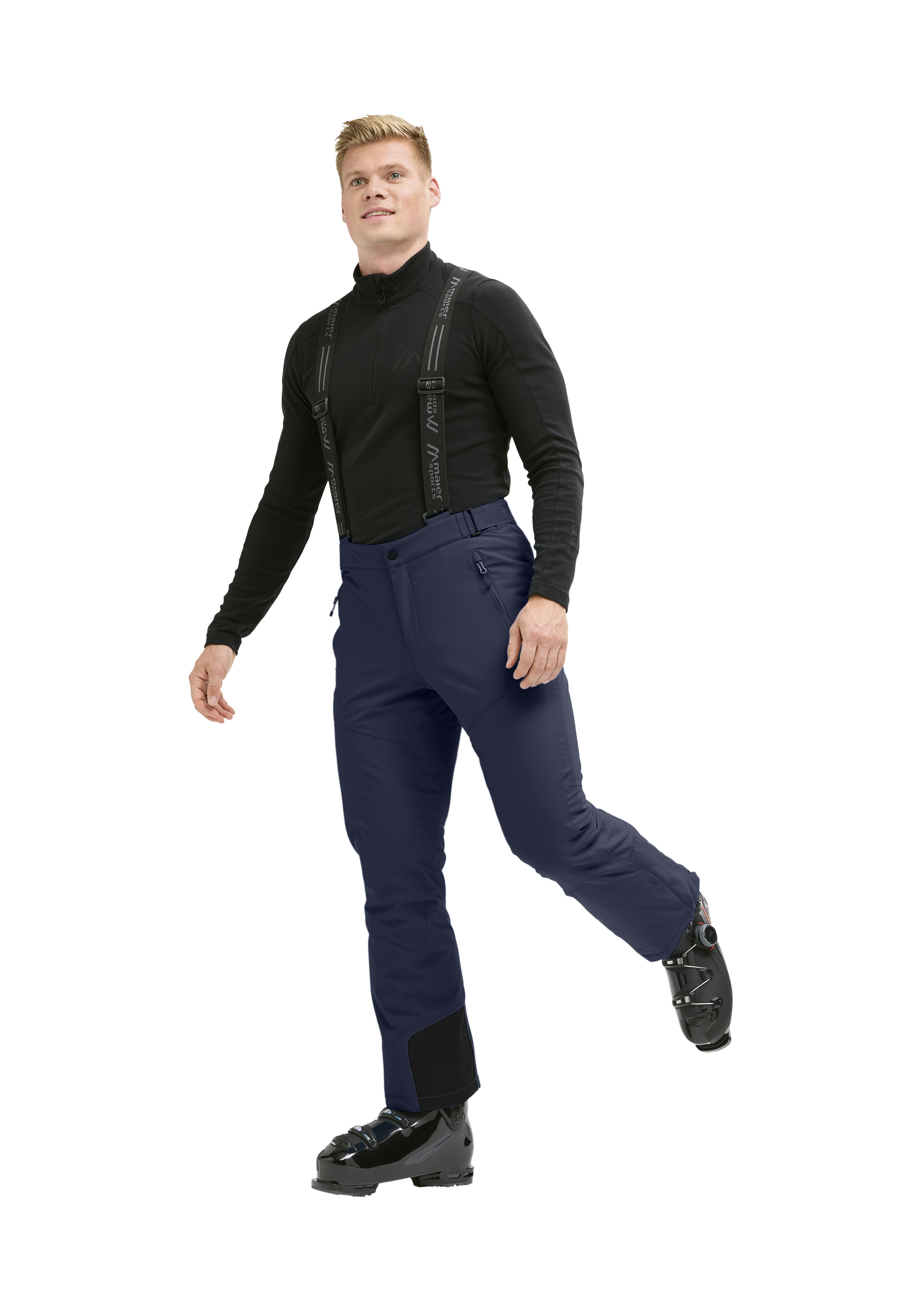 Hose, Skihose, Snow pants, Suspenders, Schwarz