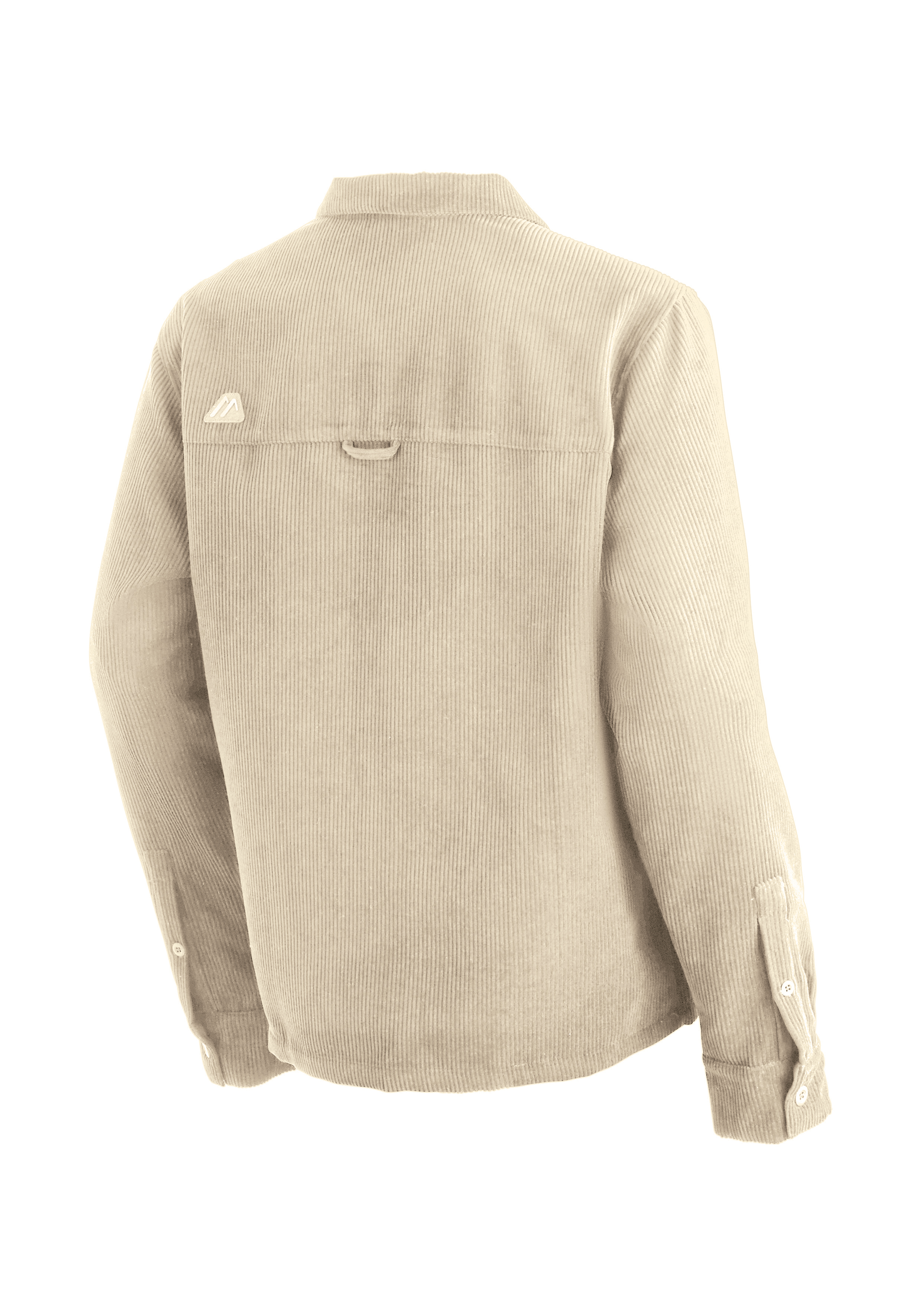 Wellcord M Cordhemd, Cordjacke, Beige, Rückenansicht, Knopfmanschetten, Corduroy, Beige, Hemdjacke, Langarm, Rückseite