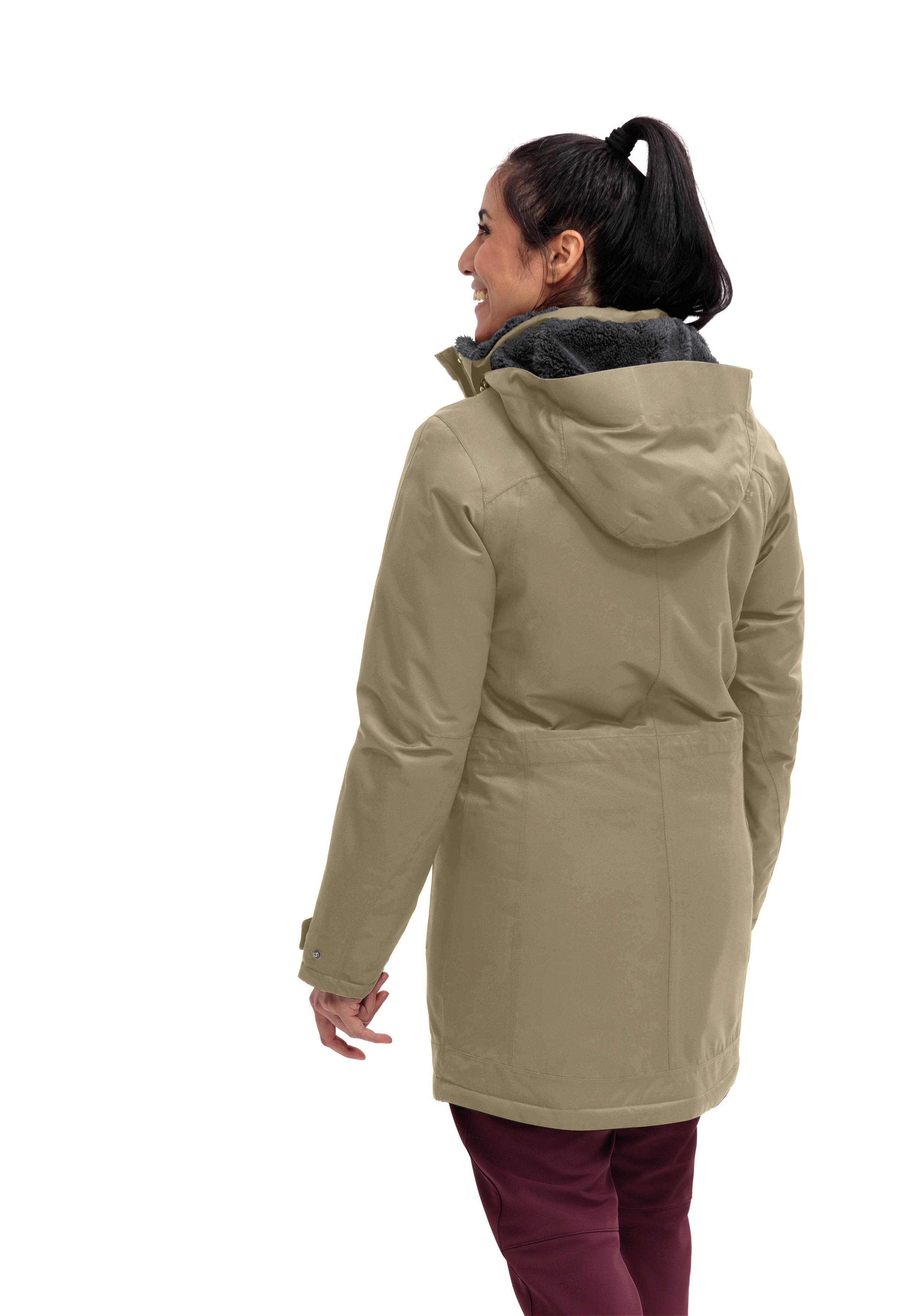 LISA 2.1 Bekleidung, Mantel, Jacke, Person, Bekleidung, Mantel, Jacke, Person, Gesicht, Winterjacke, Parkajacke, Kapuze, Futterwarm, Beige
