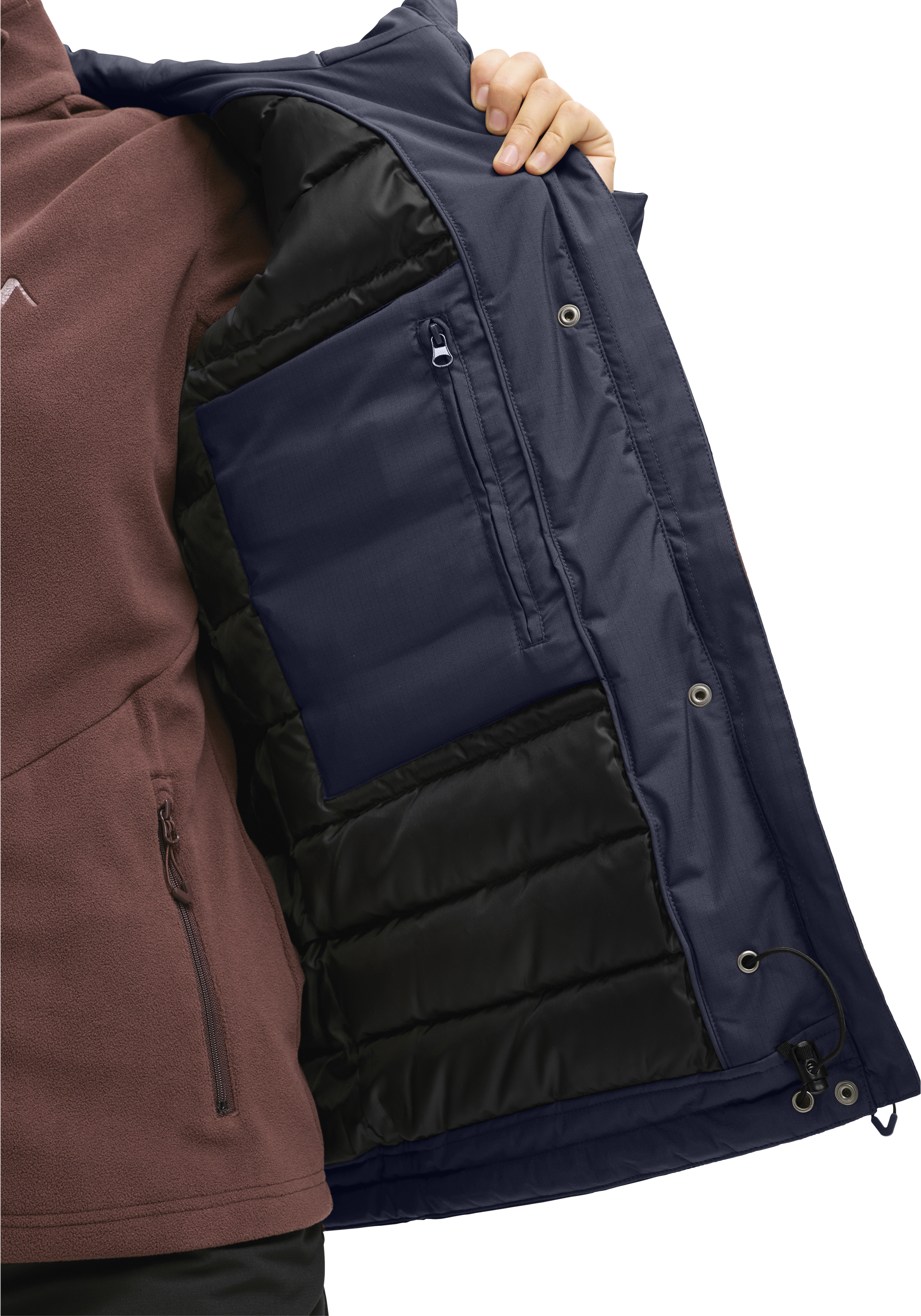 Reißverschluss, Jacke, Innenfutter, Puffer, Navy