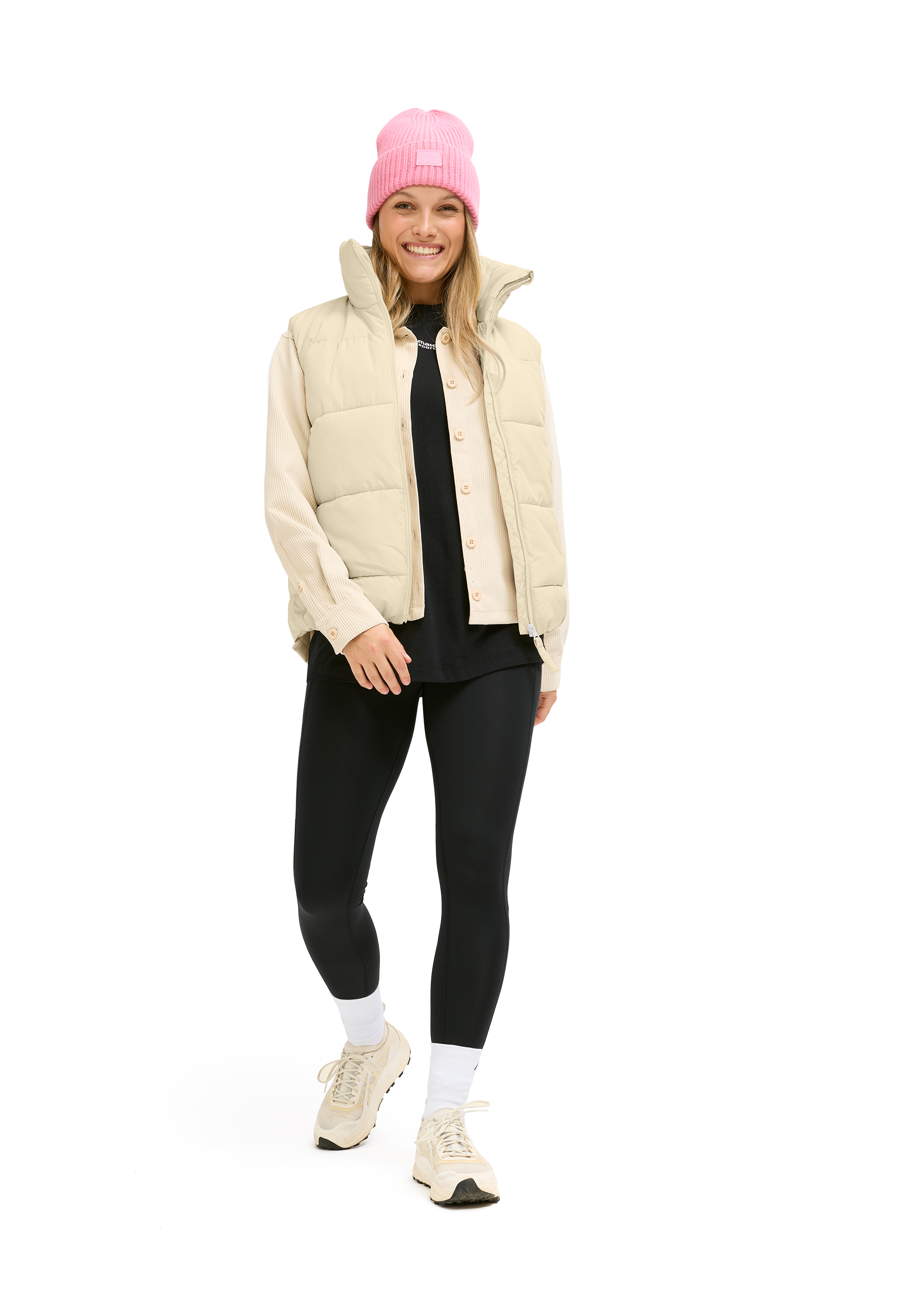 Heatcore Vest W 2.0 Pufferjacke, Beige, Weste, Beanie, Sportoutfit