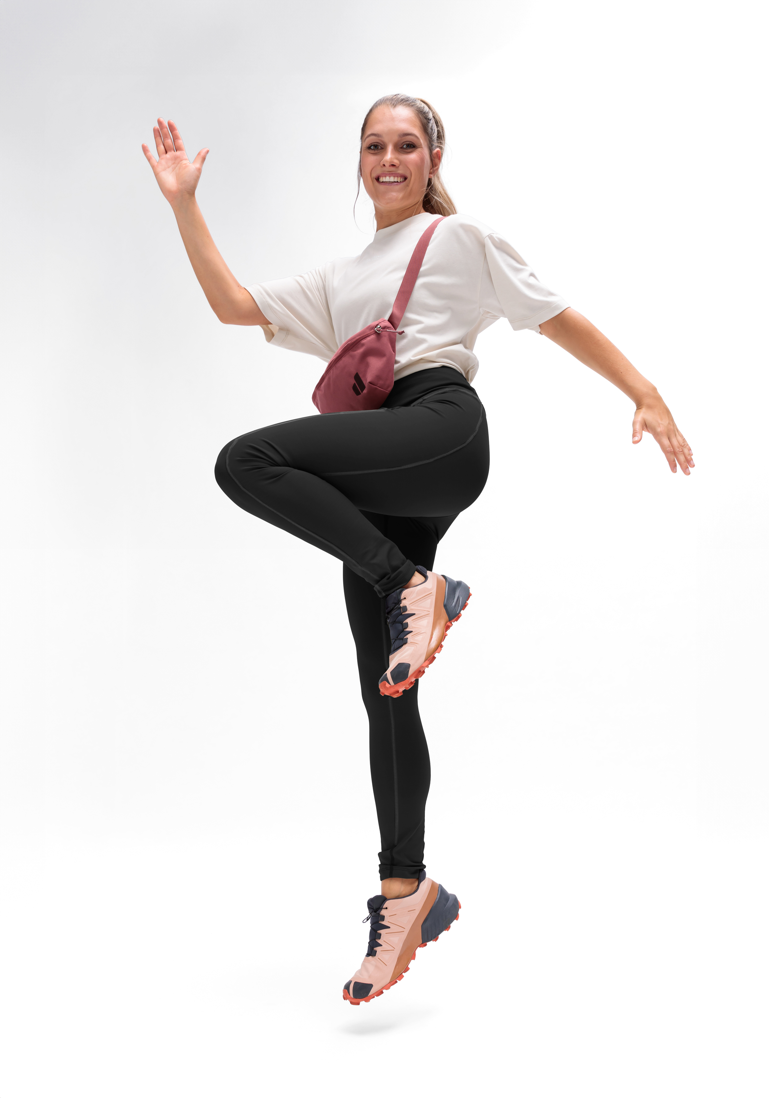 Hose, Leggings, Sportoutfit, Tasche, Sneaker