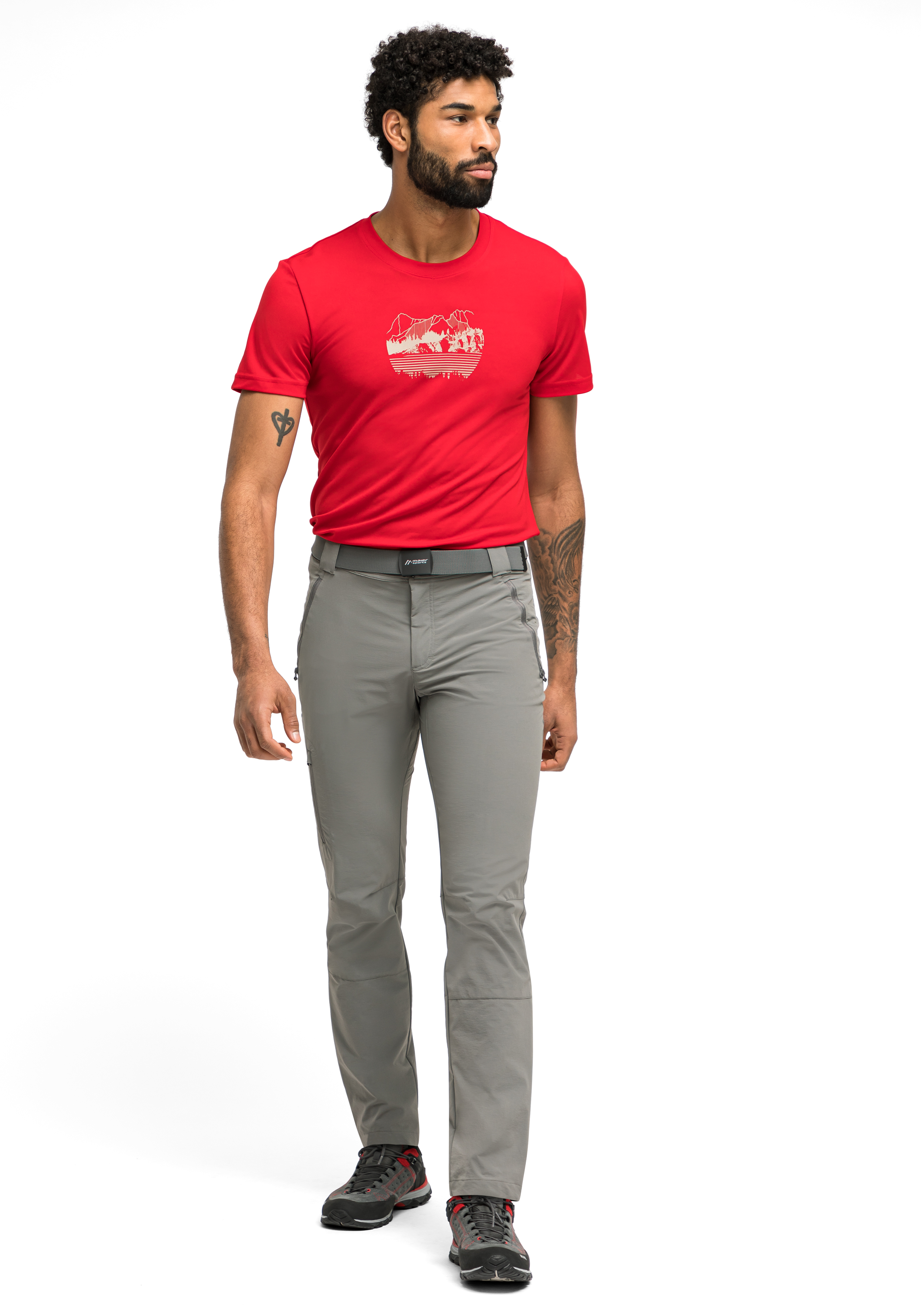 Tech Belt T-shirt, Hosen, Erwachsener, Mann, Person, T-shirt, Hosen, Erwachsener, Mann, Person, T-shirt, Hosen, Erwachsener, Mann, Person, T-Shirt, Rotes Shirt, Bergmotiv, Alltagsoberteil, Kurzarmshirt