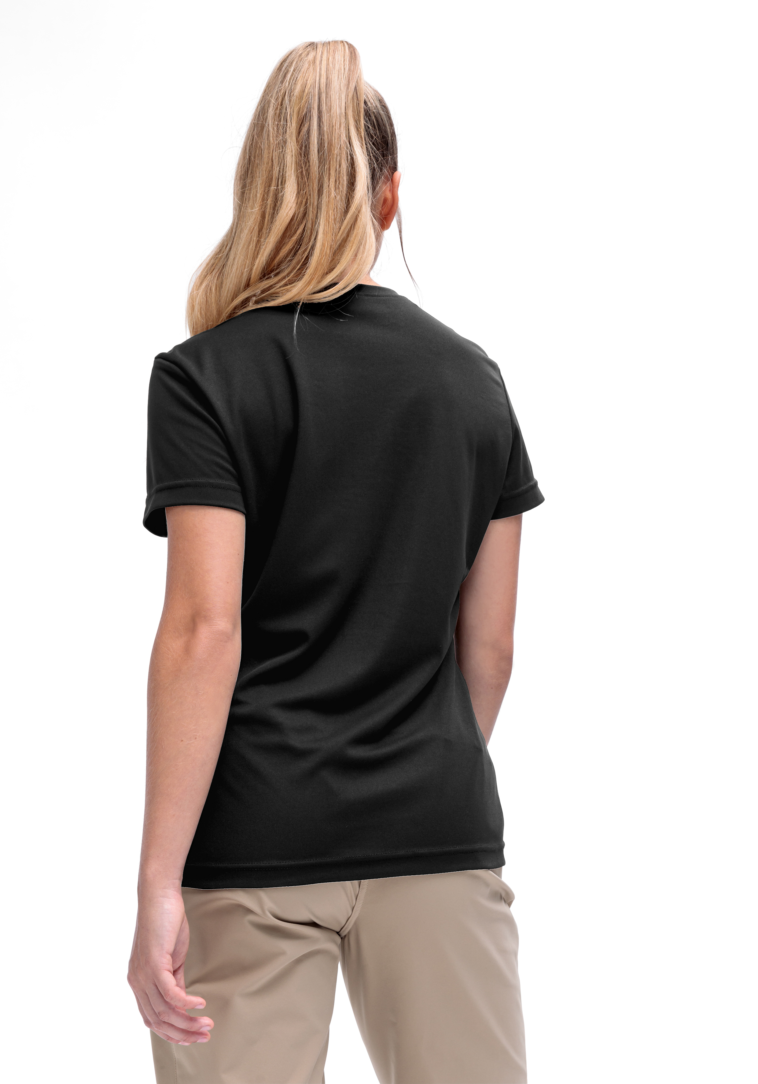 Kurzarmshirt, Schwarz, T-Shirt, Rückseite, Jersey