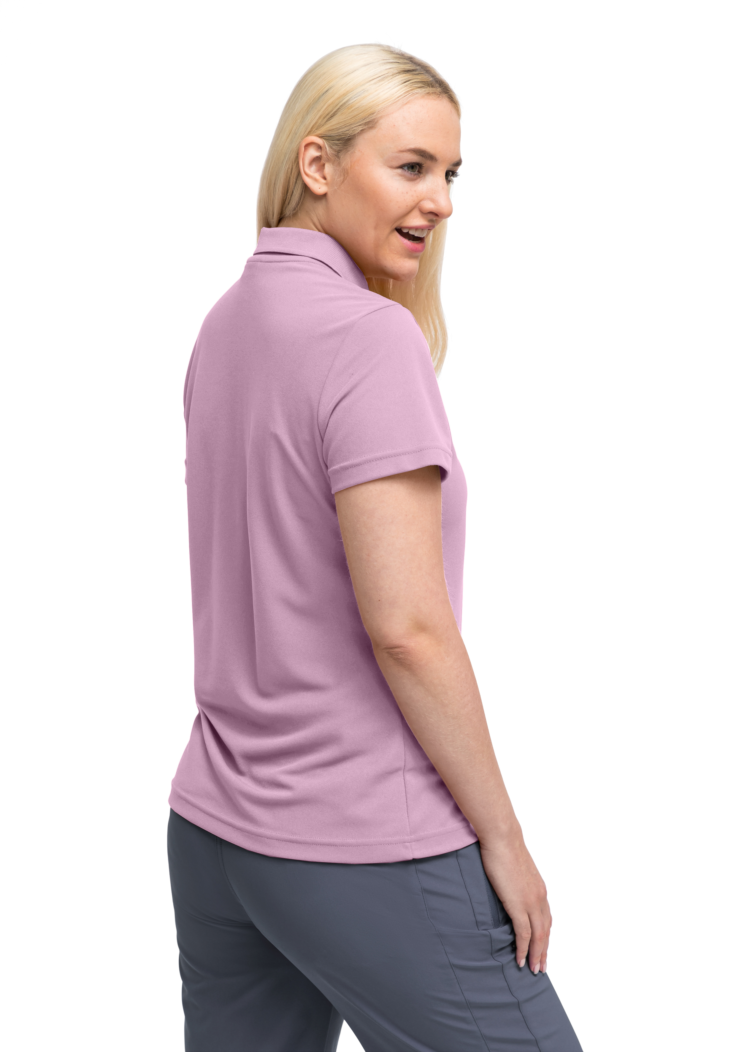 polohemd, kurzarm, lavendel, polo-polo, damenshirt, Polo, Kurzarm, Lilafarben, Kunstfaser, gerade Passform