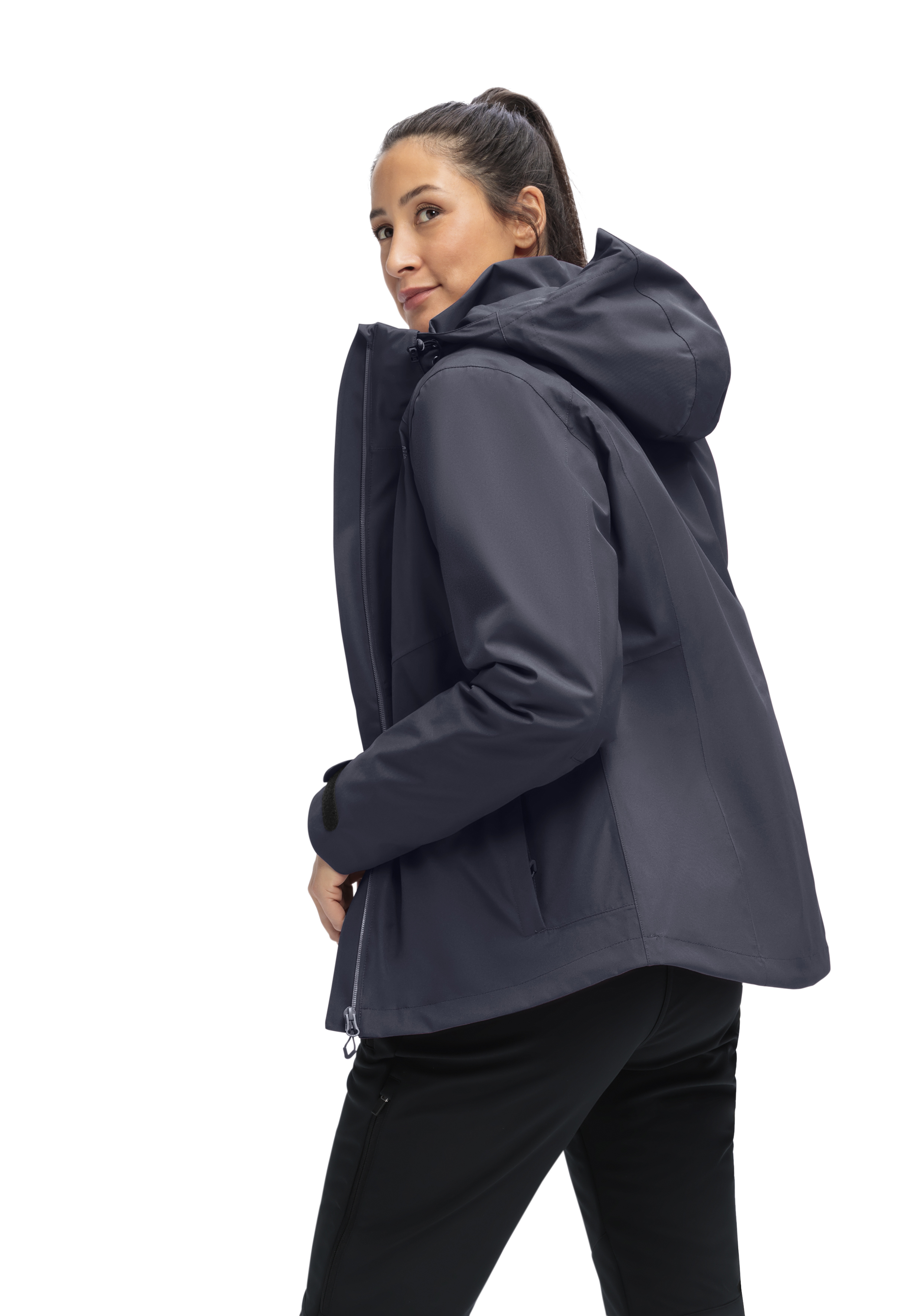 Winterjacke, Herren/Damen Jacke, Hoodie Kapuze, Softshell, Dunkle Hose