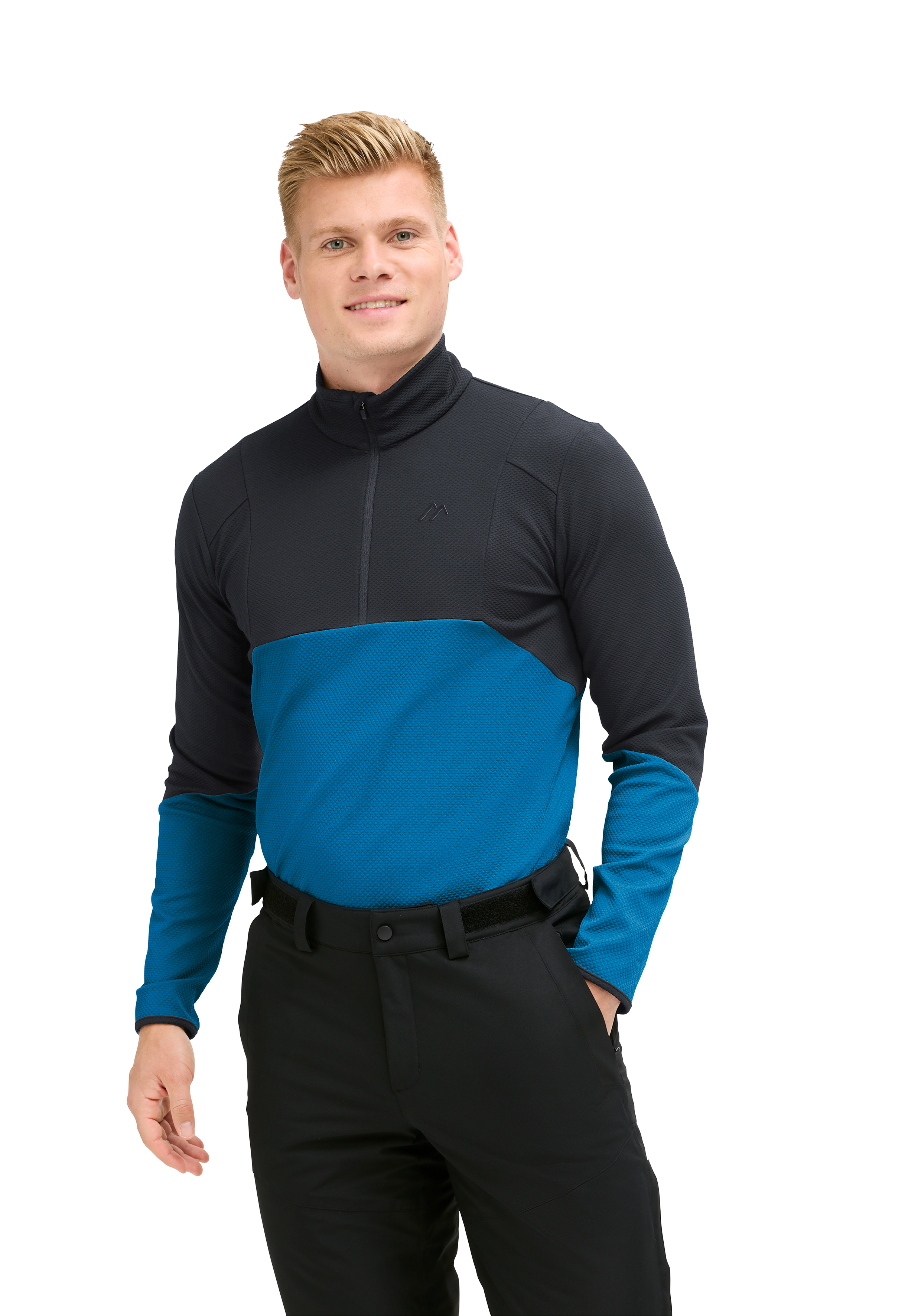 Lipno HZ M Langarmshirt, Reißverschluss, Farbblock, Halsausschnitt-Zip, Outdoor/Fleece-Top