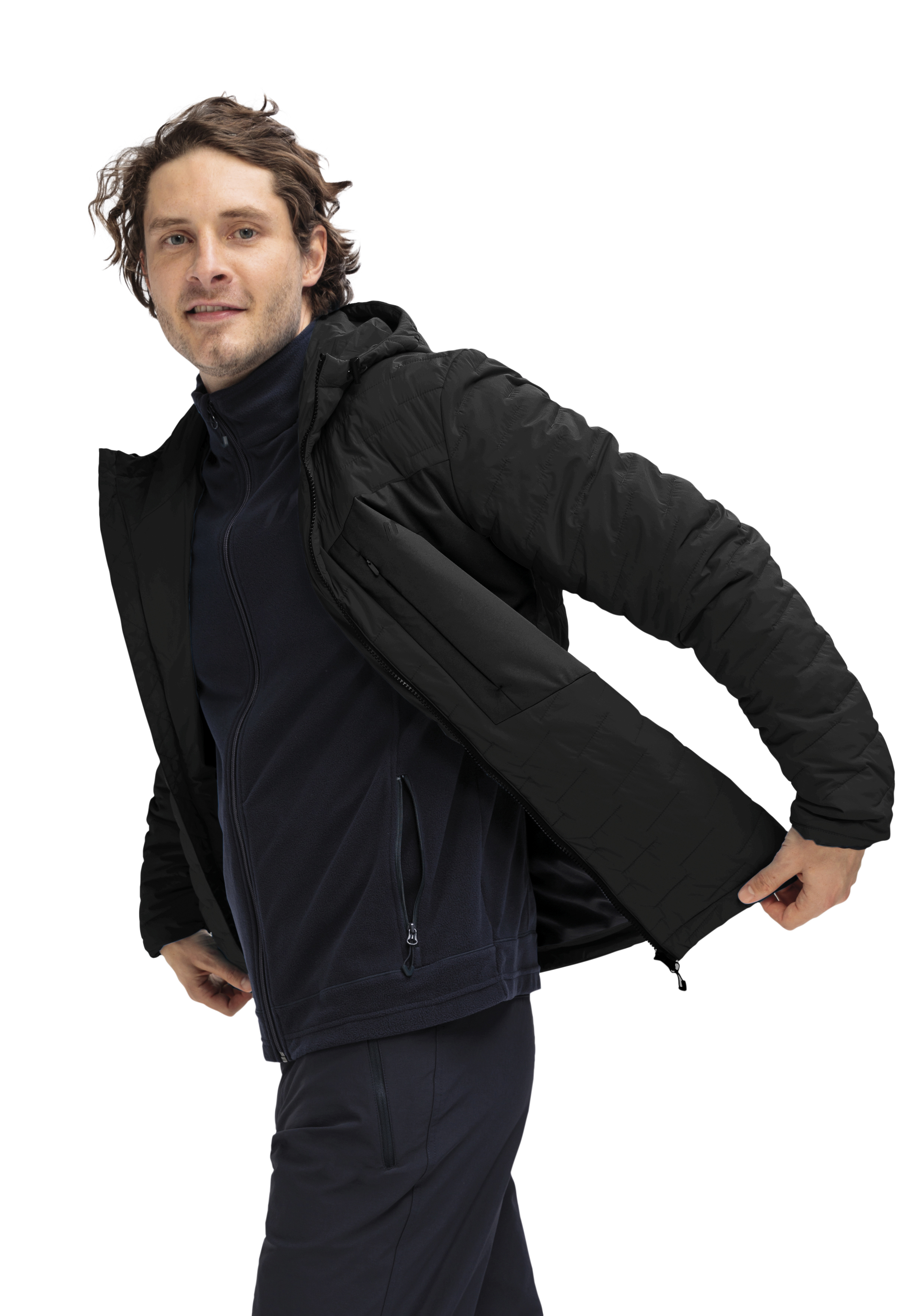Donovaly M Mantel, Jacke, Langarm, Mann, Person, jacke, puffer, dunkelblau, hoher kragen, reissverschluss, jacke, daunenjacke, herrenbekleidung, reissverschluss, schwarz