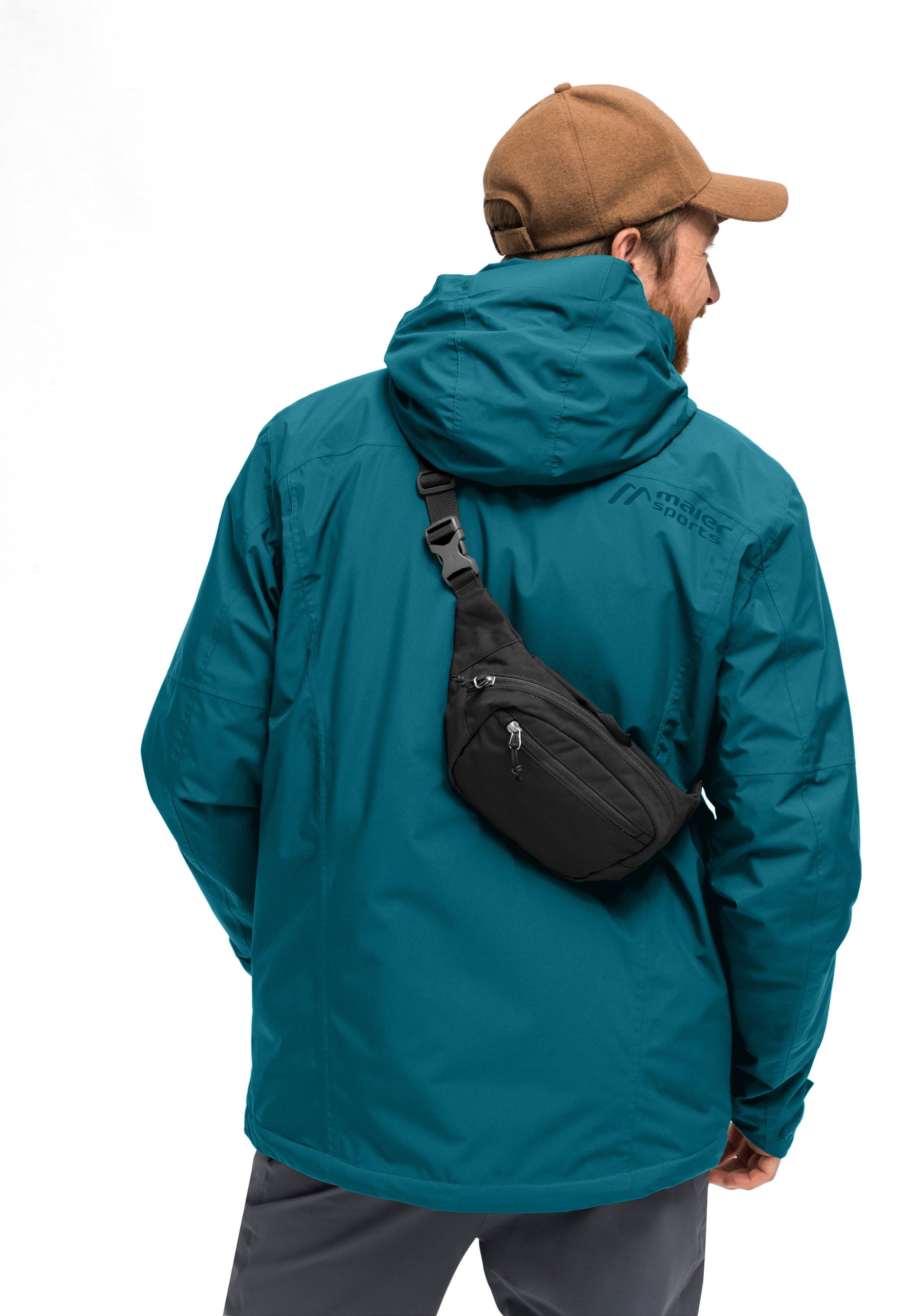 jacke, hoodie, regenjacke, teal, gürteltasche