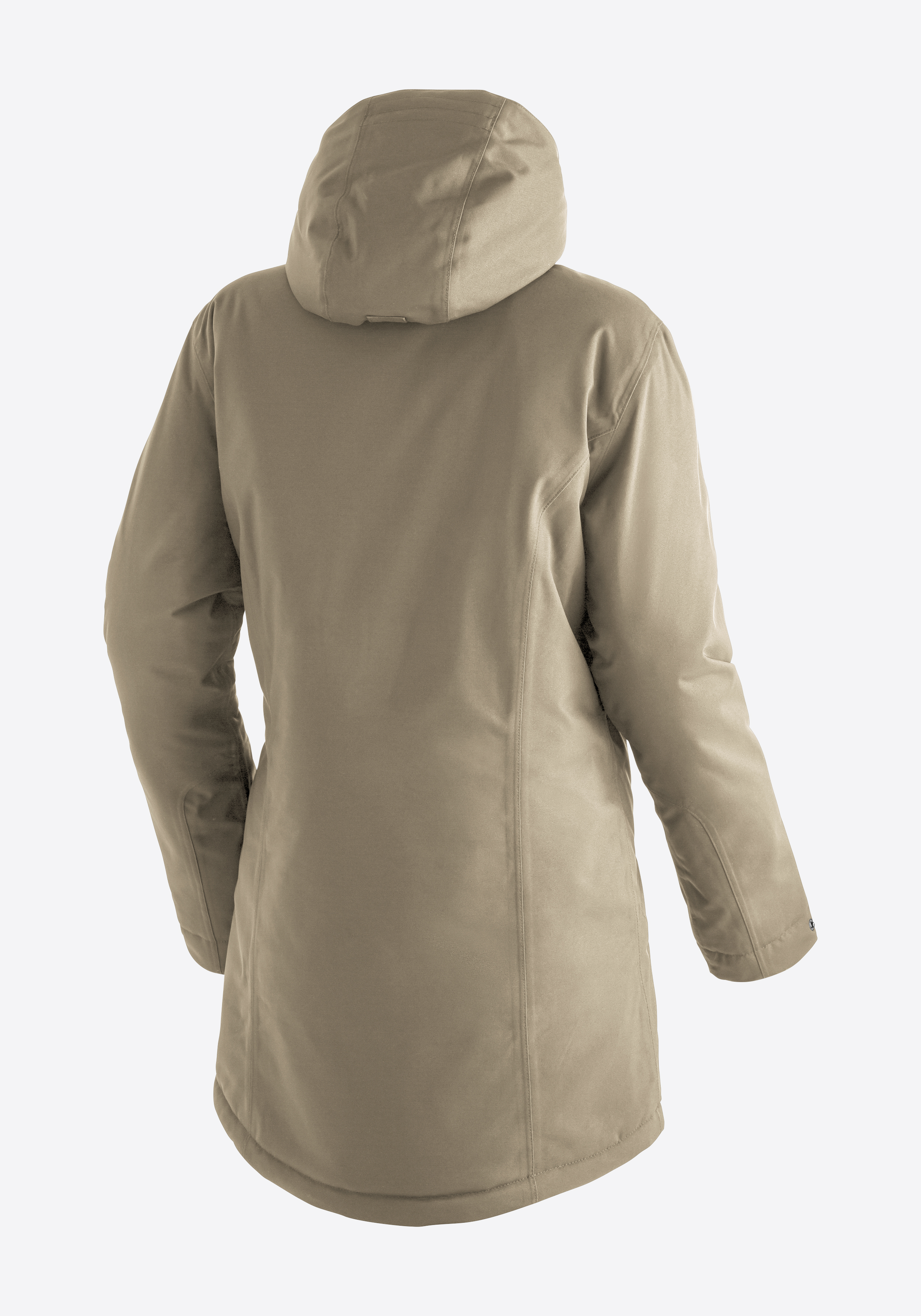 KATRINE Bekleidung, Mantel, Jacke, Kapuzenpulli, Langarm, Mantel, Kapuzenmantel, Beige, Midlength, Wintermantel