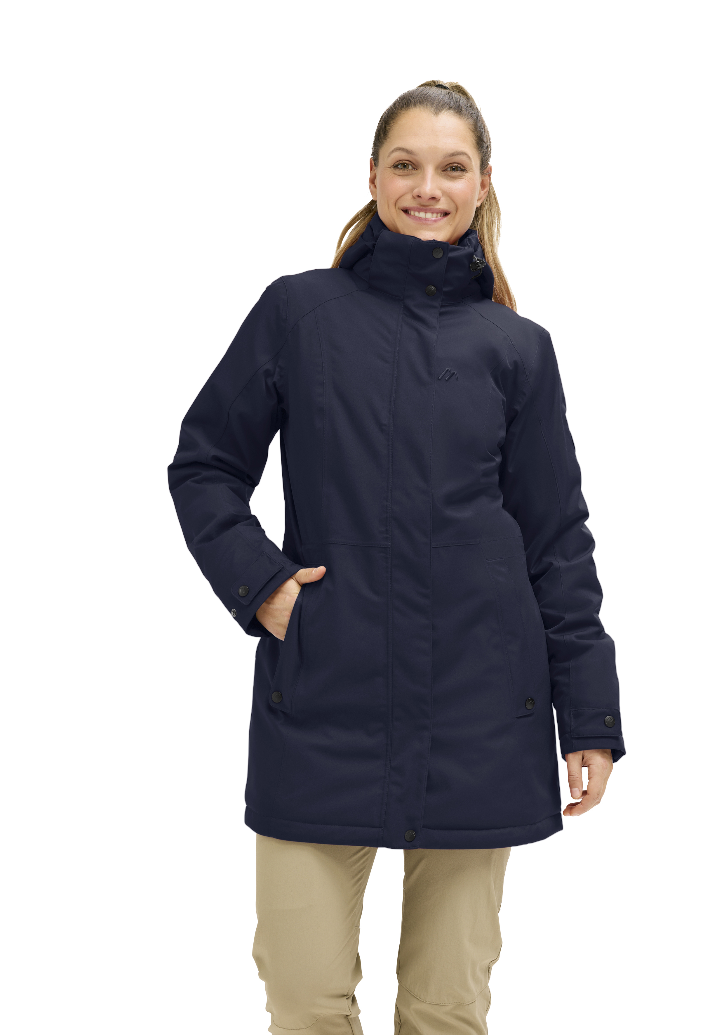 EDESI Damenjacke, Navy, Mantel, Winterjacke, Kapuze