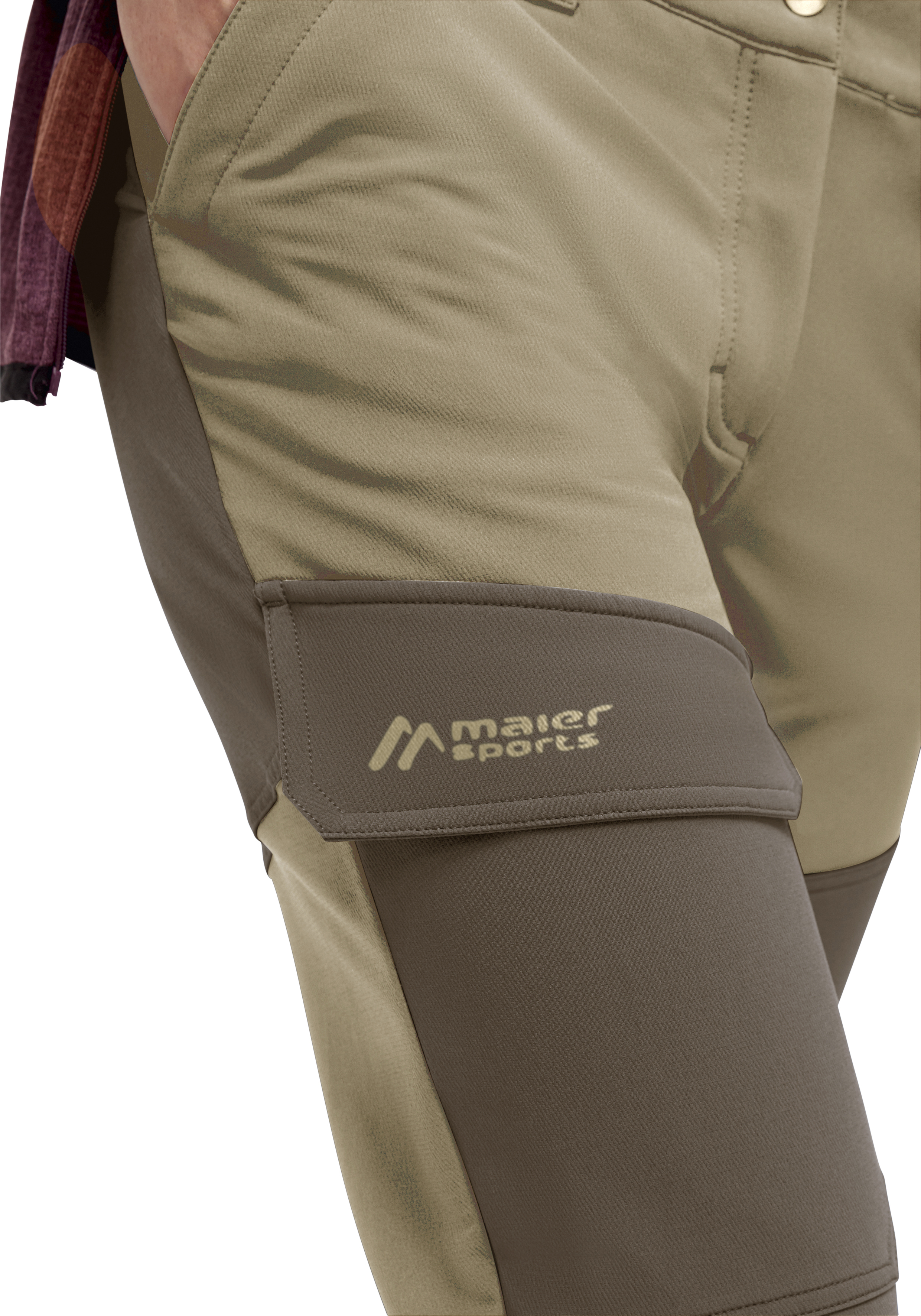 Fleeceflex W hose, sports, knie-pad, tight, khaki brown