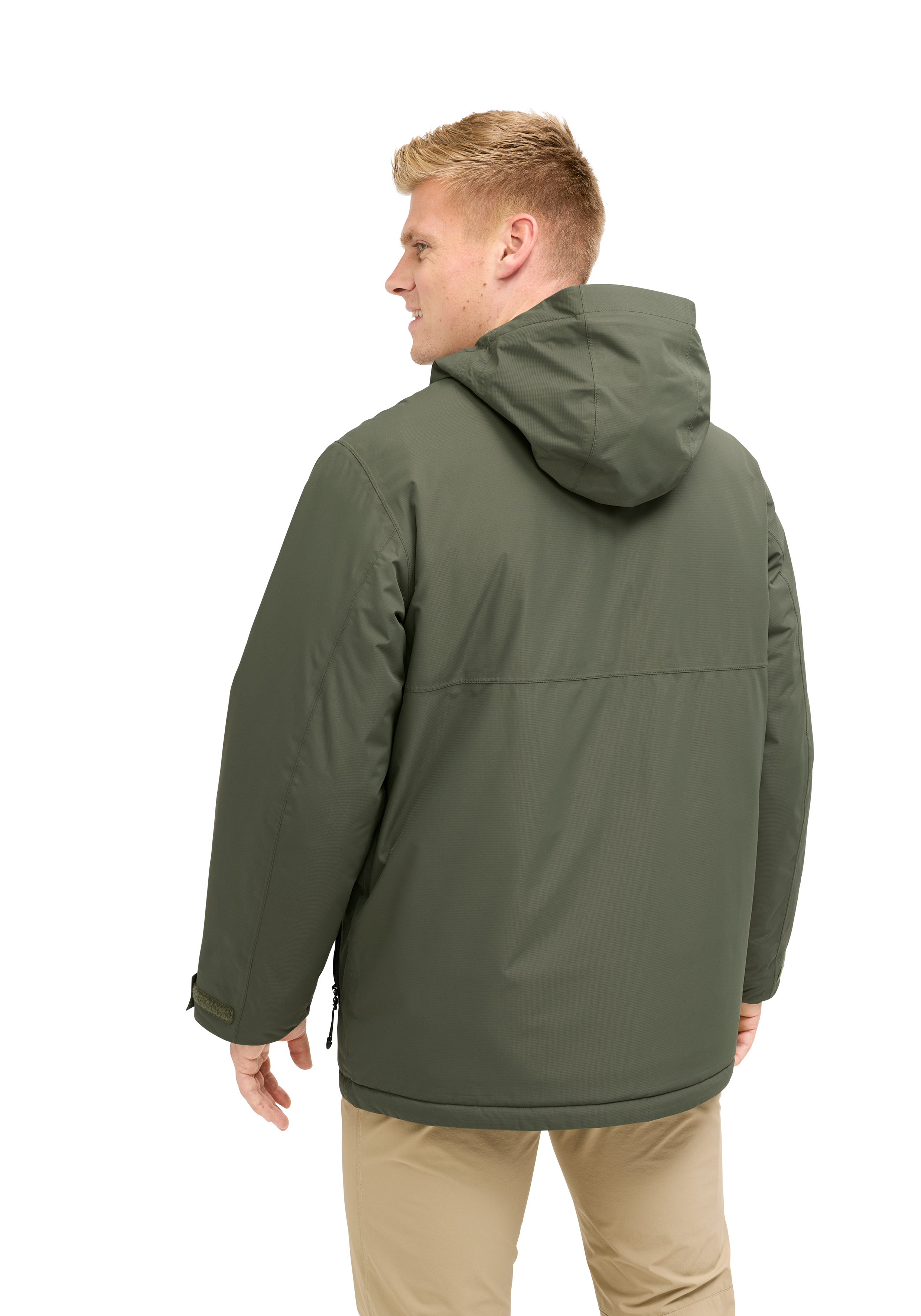 Walberla M Hooded jacket, Olive green, Padded coat, Winter outerwear, Long sleeves