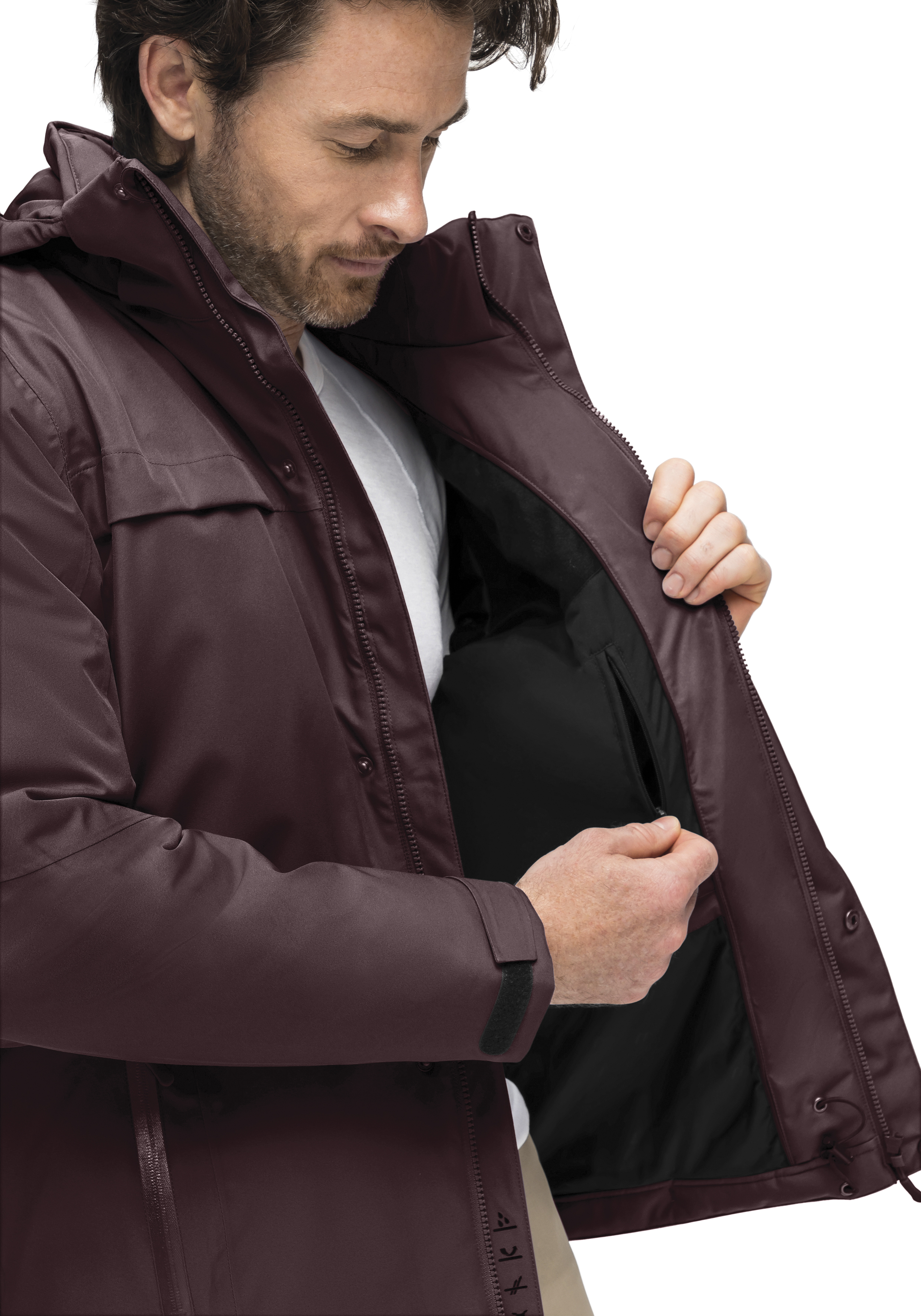 Peyor M jacke, Mantel, Daunenjacke, Marone, Reißverschluss