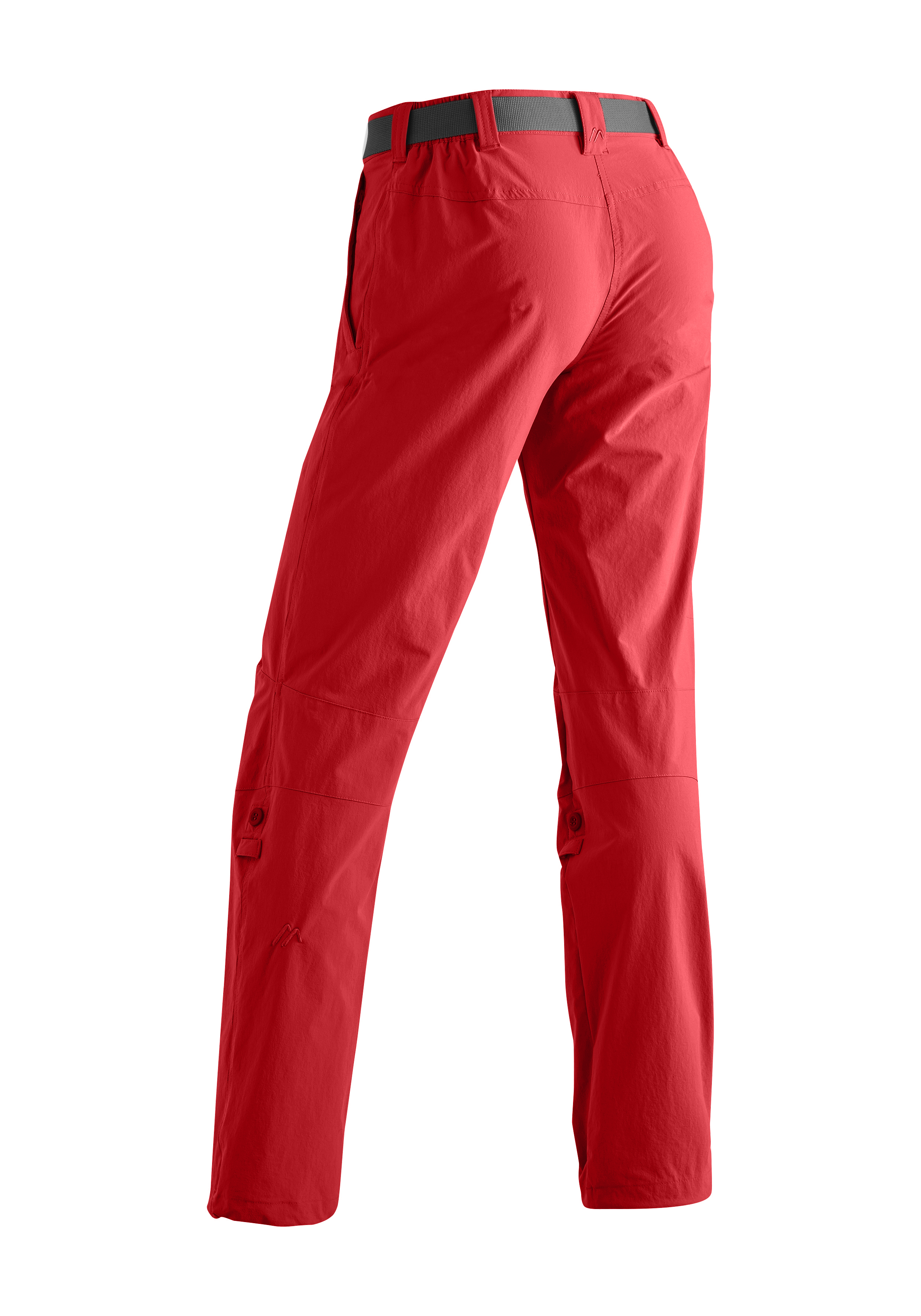 Lulaka Hose, rote Farbe, Gürtel, Knöpfe, Reißverschluss