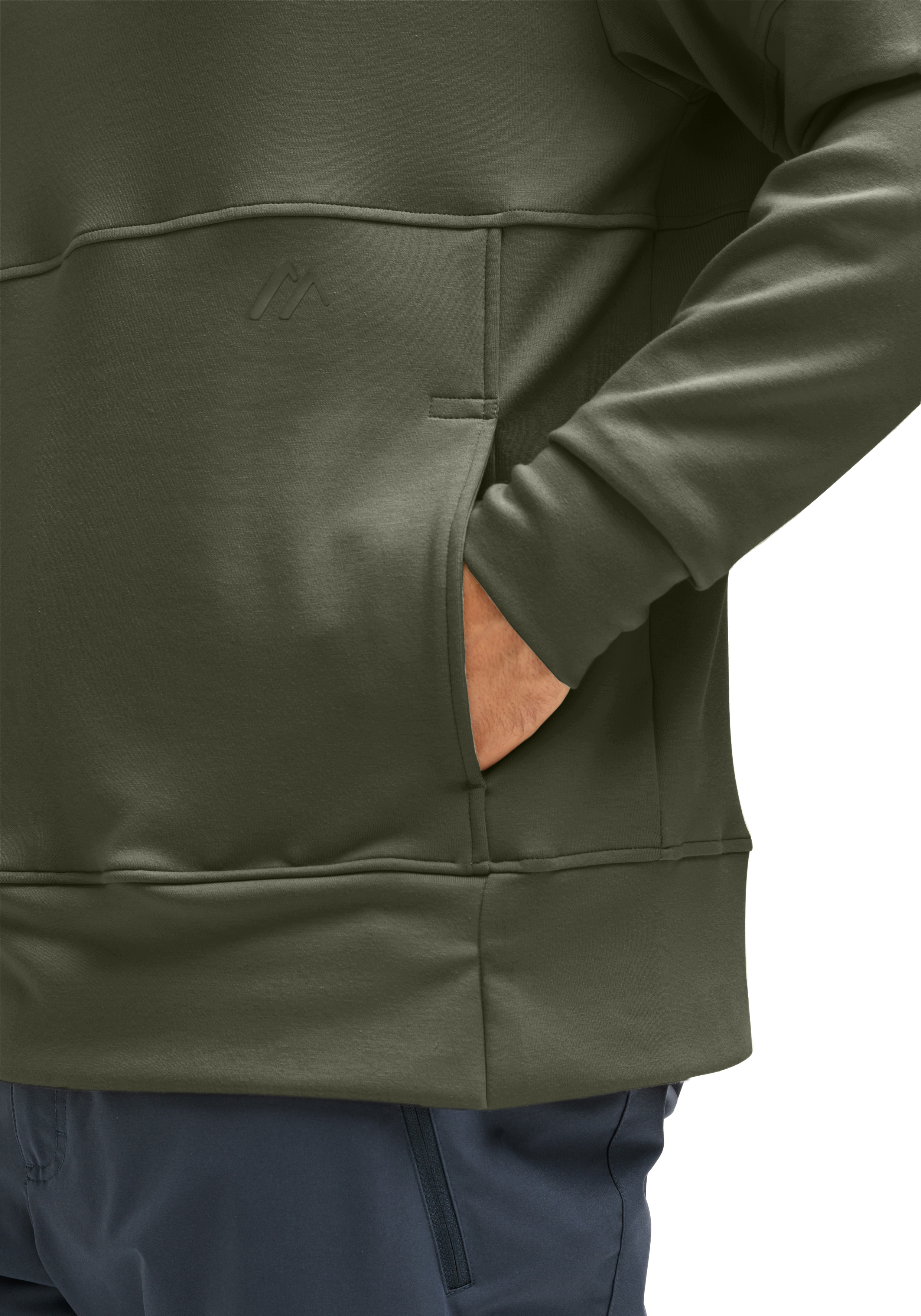 Hoodie, Kangaroo-Tasche, Kohlegrün, Fleece, Seitentasche