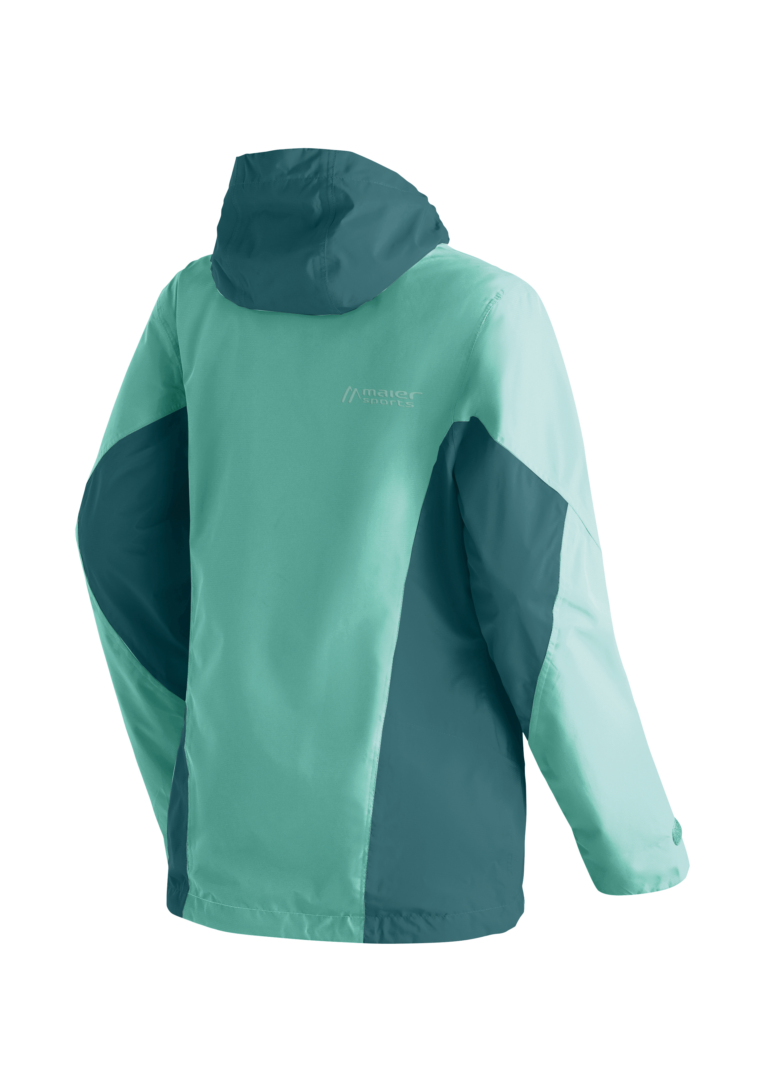 jacket, softshell, hooded, color block, teal