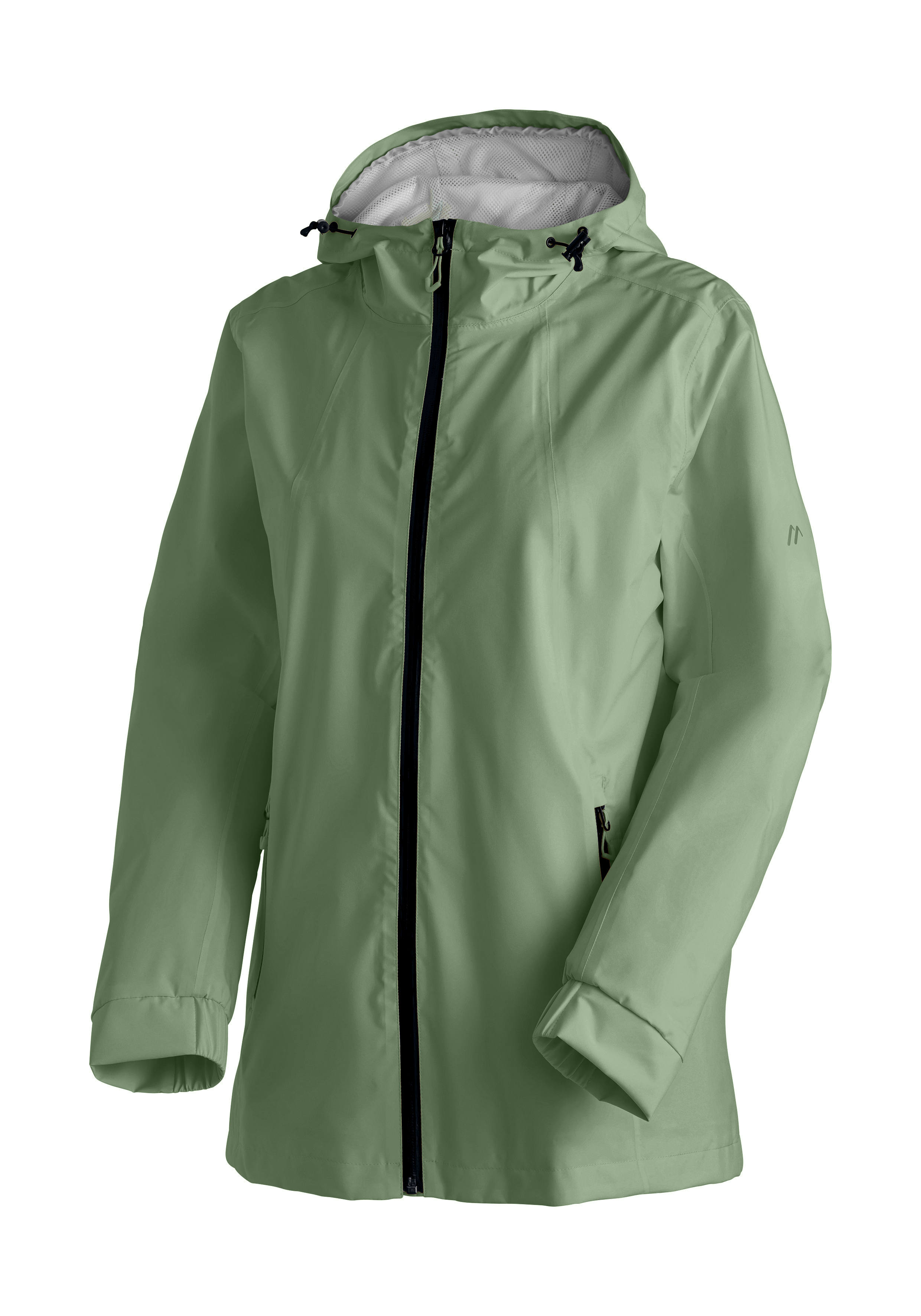 Regenjacke, Hardshell, Kapuze, Frontreißverschluss, Taschen