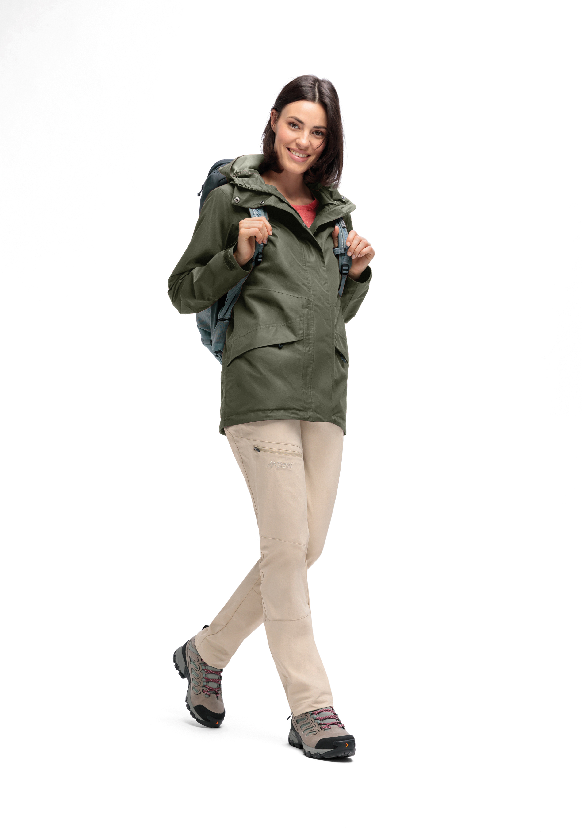 Herrenjacke, Windjacke, Regenjacke, olivegrün, Outdoor-Hose
