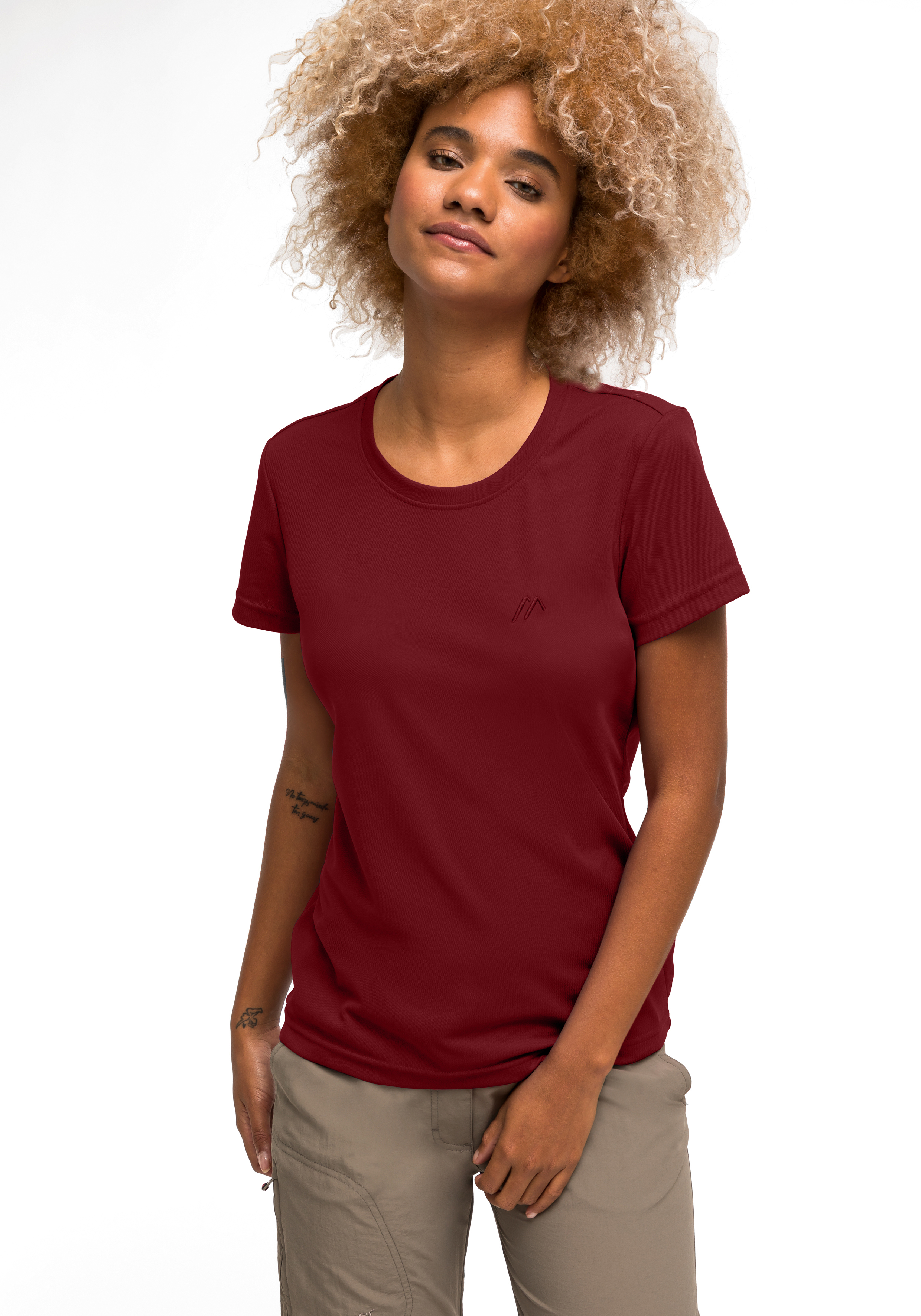 Waltraud T‑shirt, Kurzarm, RunderHals, weinrot, Damen, t-shirt, kurzarm, rundhals, weinrot, damen, T-Shirt, Kurzarm, Rot, Rundhalsausschnitt, Baumwolle?