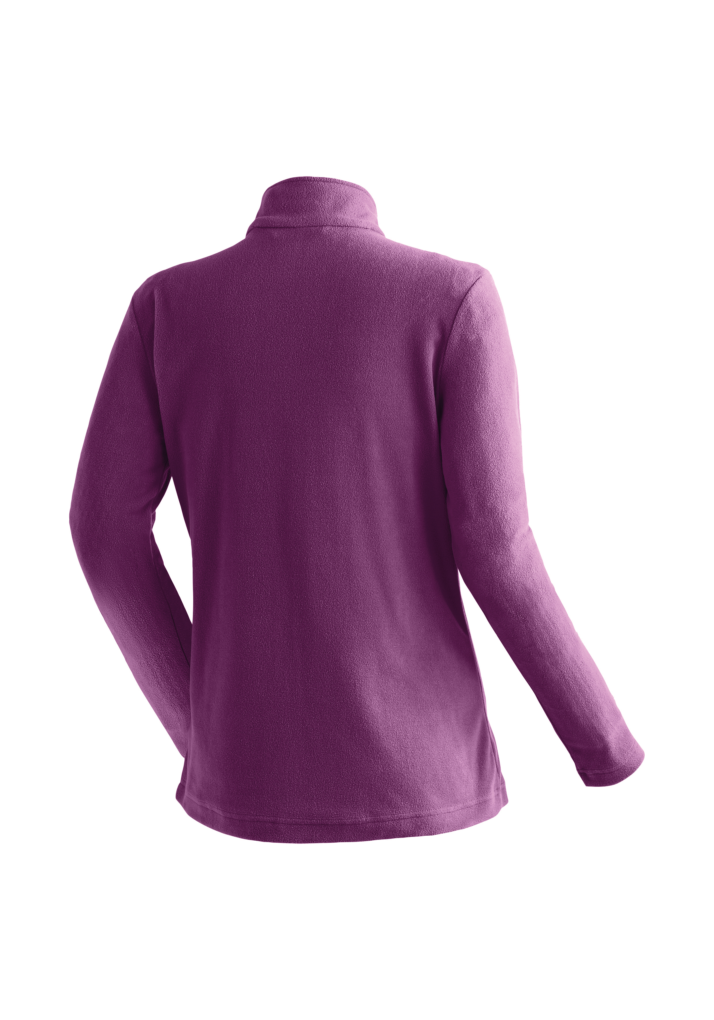 Fleece-Jacke, Lila, Langarm, Kragen, Weiche Textur