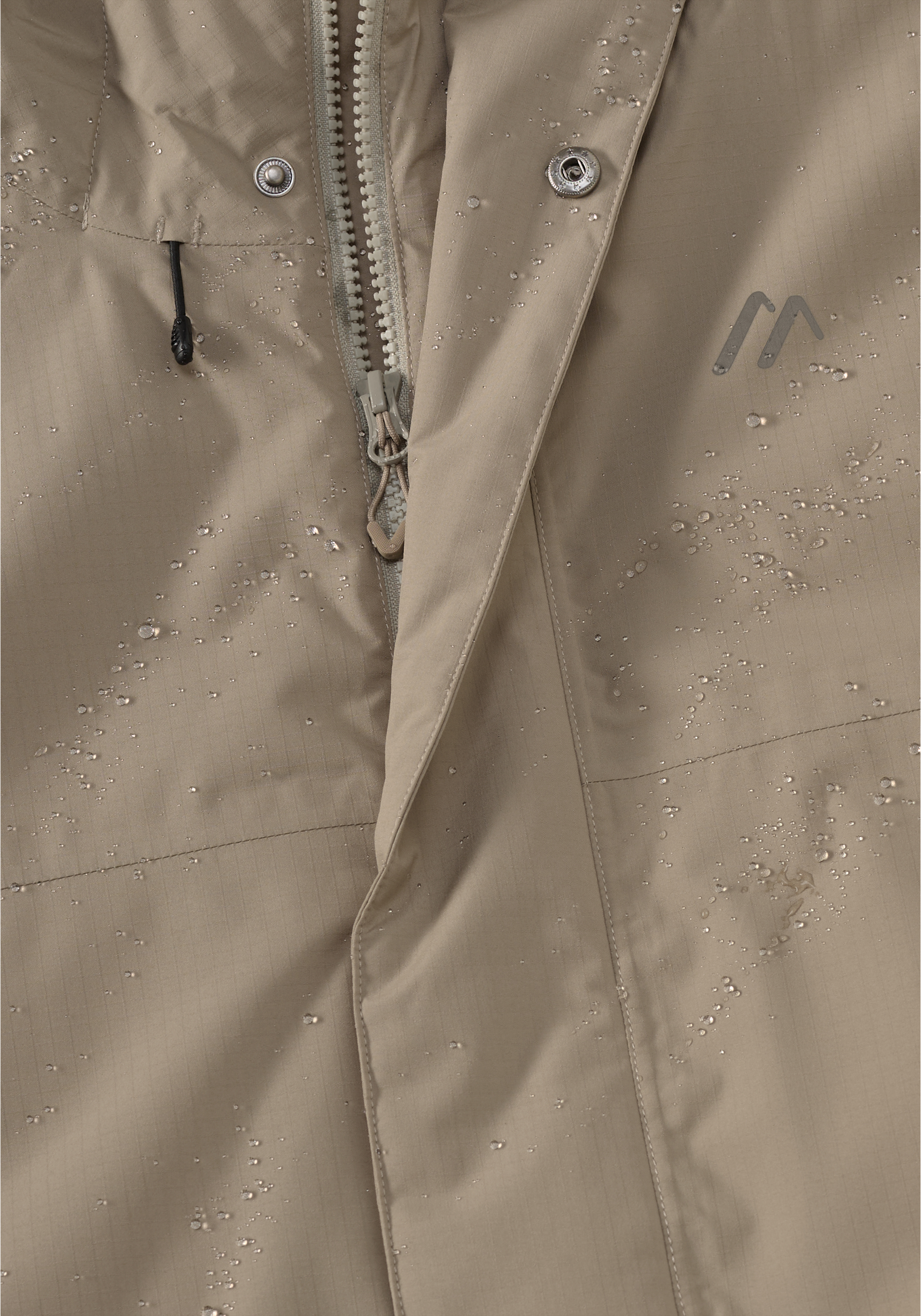 Elite Warm M Regenjacke, Reißverschluss, Kapuzenöffnung, Nähte, Bead Rain Sheen