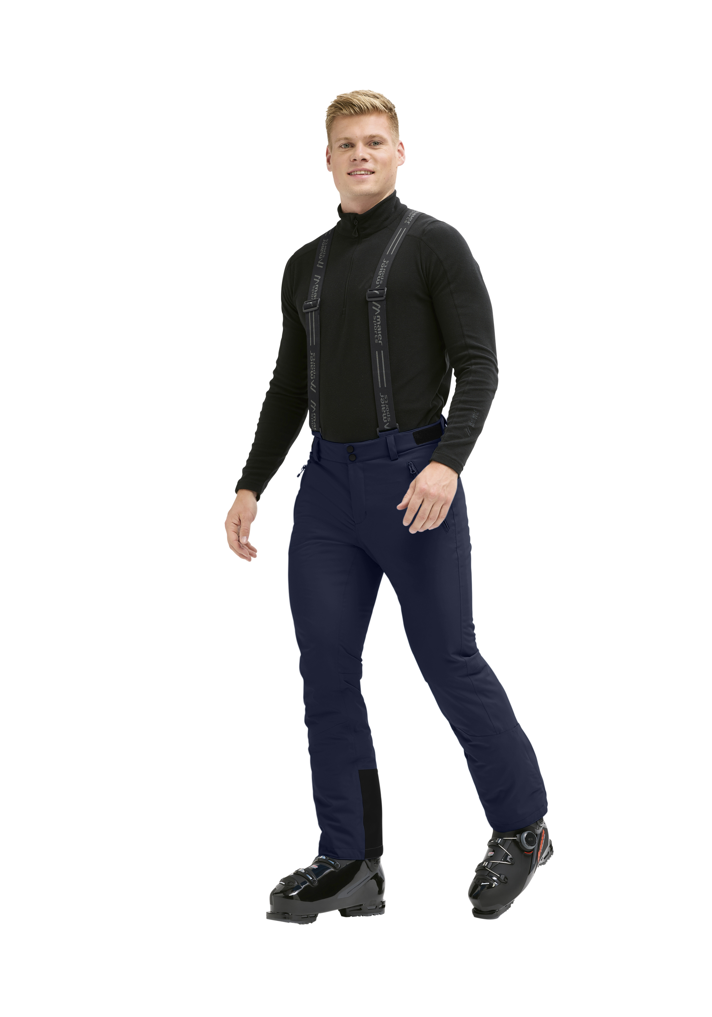 Skihose, Hose, Schwarz, Haltergürtel, Fleecelook