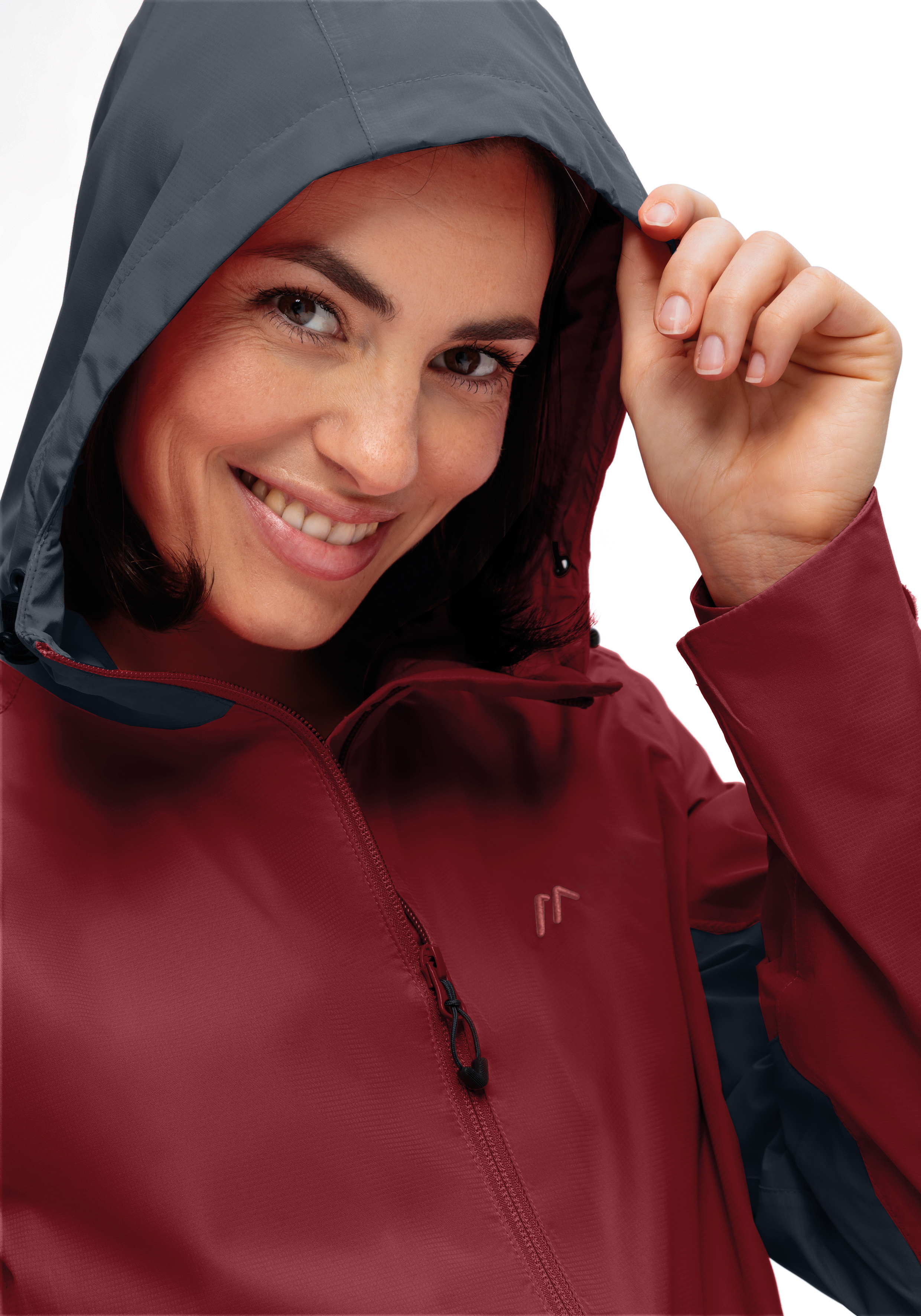 Regenjacke, Hoodie, Reissverschluss, Hooded jacket, Farbblock