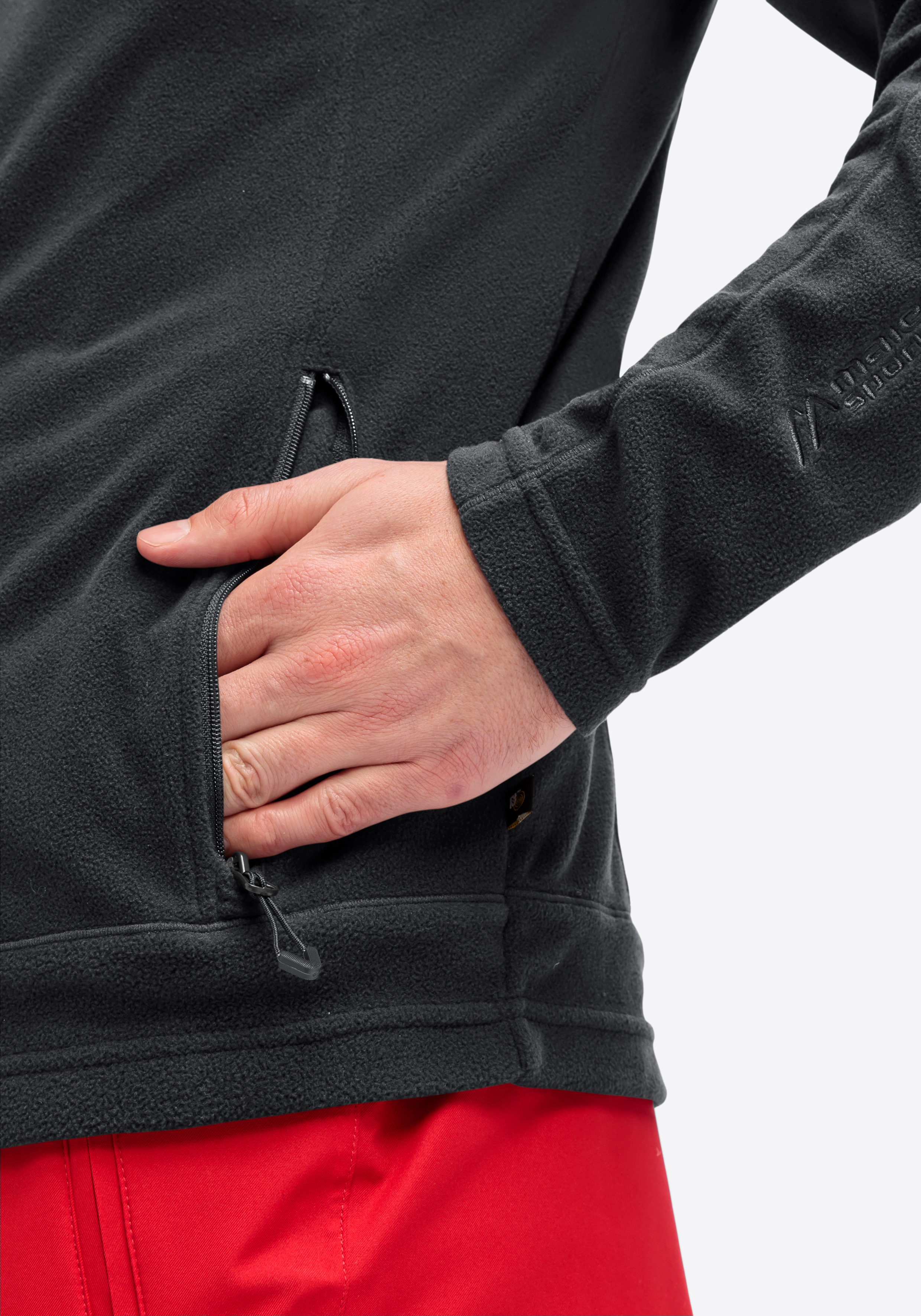 Langarm, Mantel, Fleece, Jacke, Person