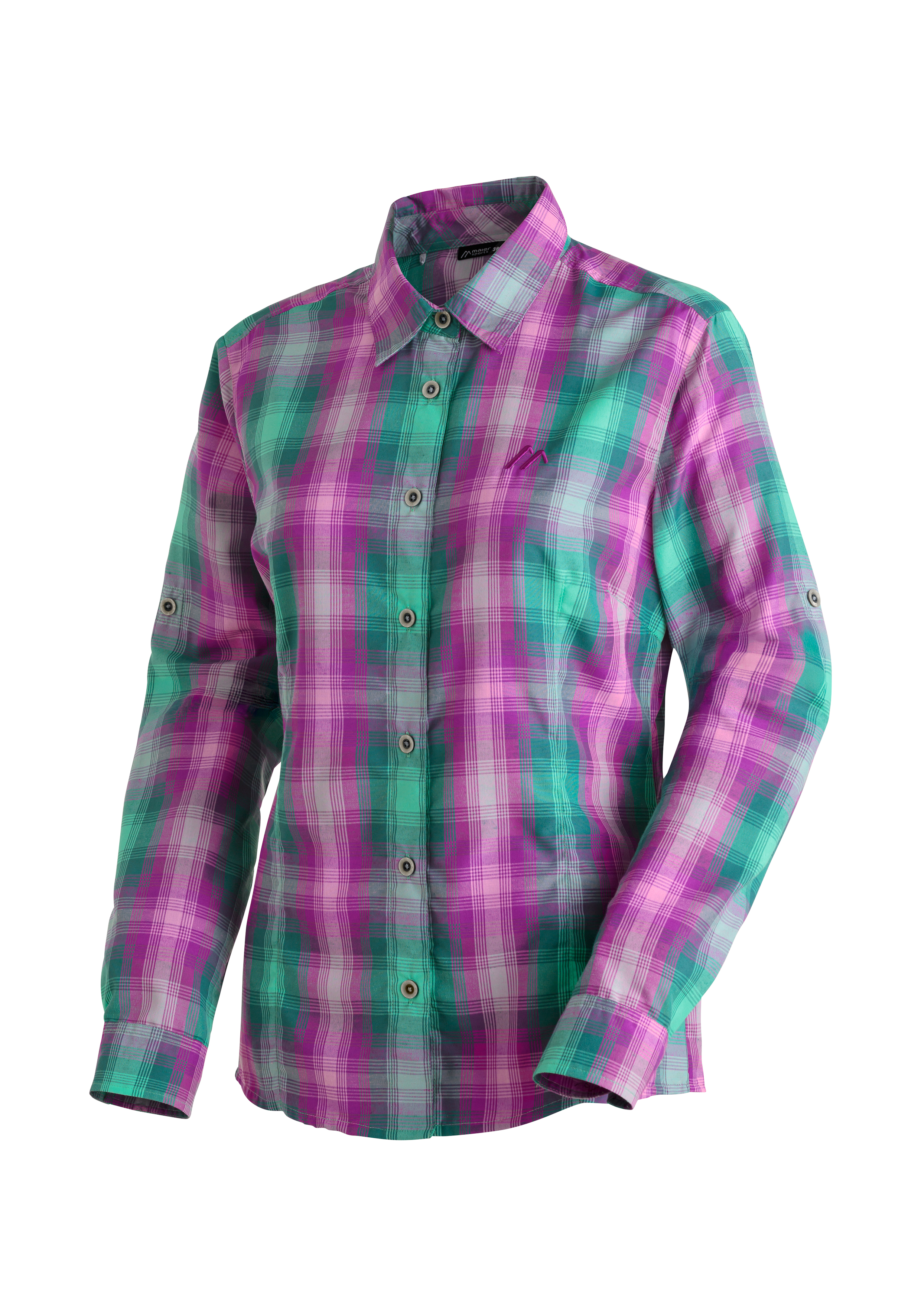 Nanni Plaid, Bluse, Langarm, Knopfleiste, Mehrfarbig