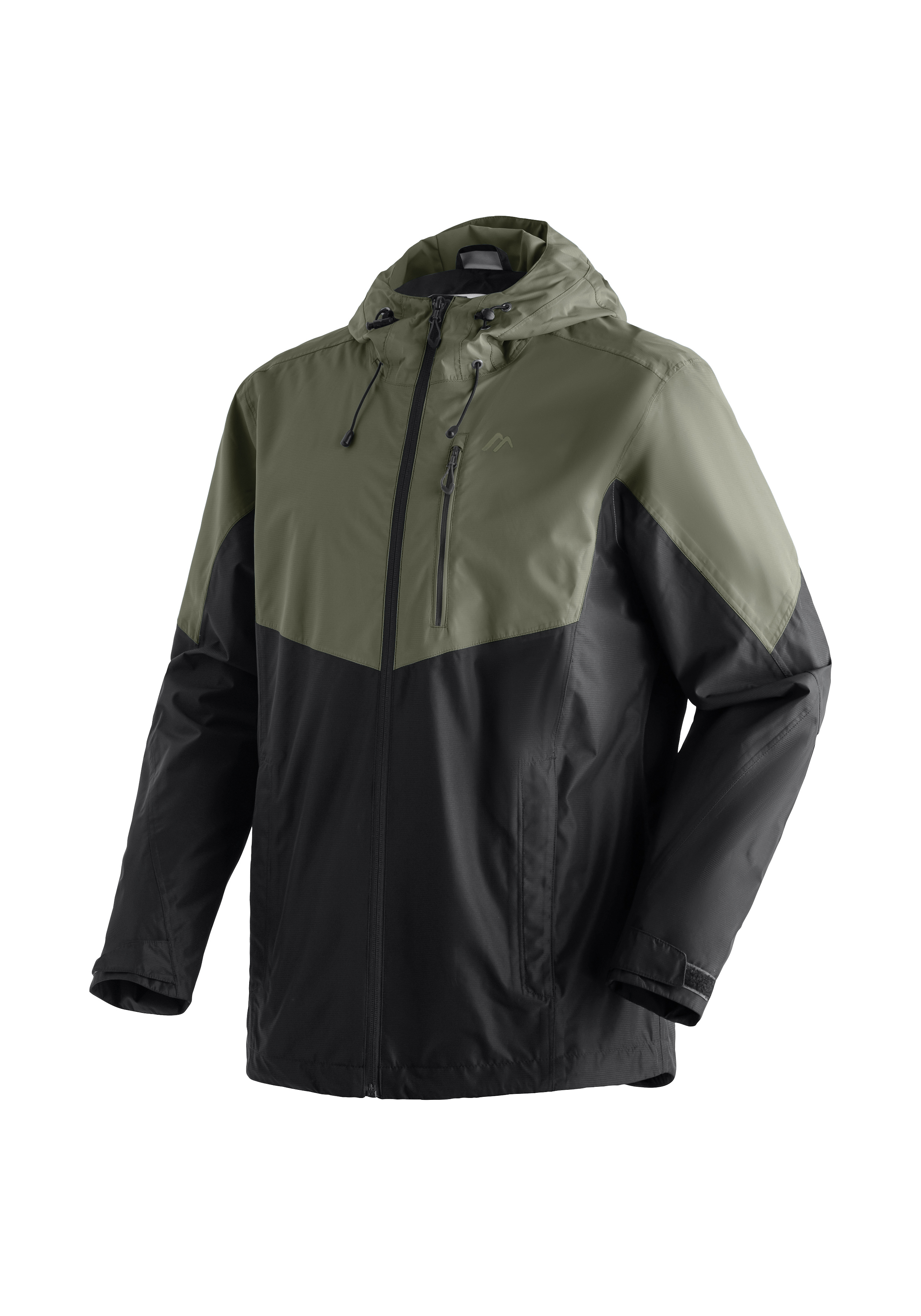 Regenjacke, Hardshell, Zweiteiliger Block, Kapuze, Reißverschluss