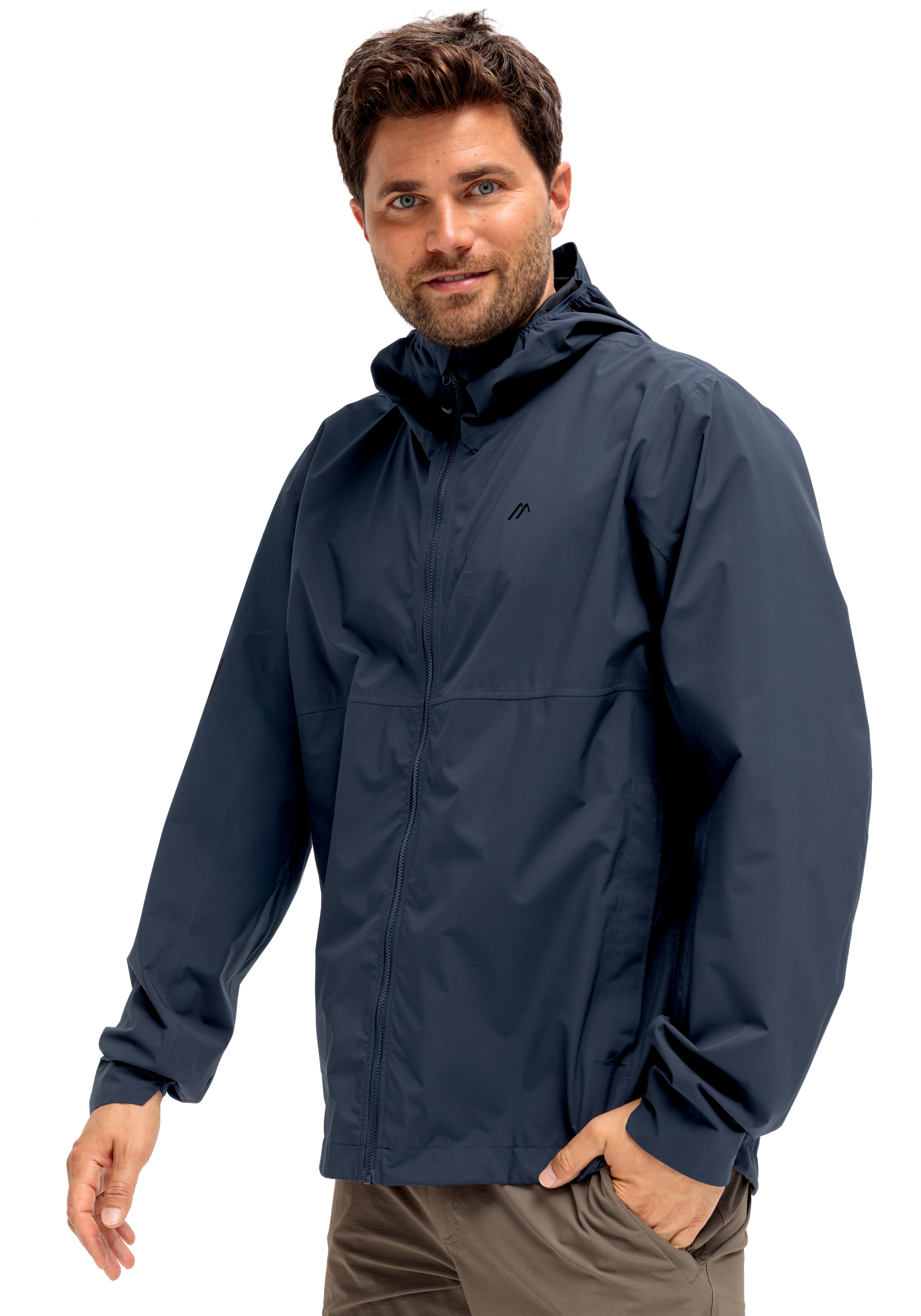 Herrenjacke, Windjacke, Navy Blau, Reißverschluss, Kapuze