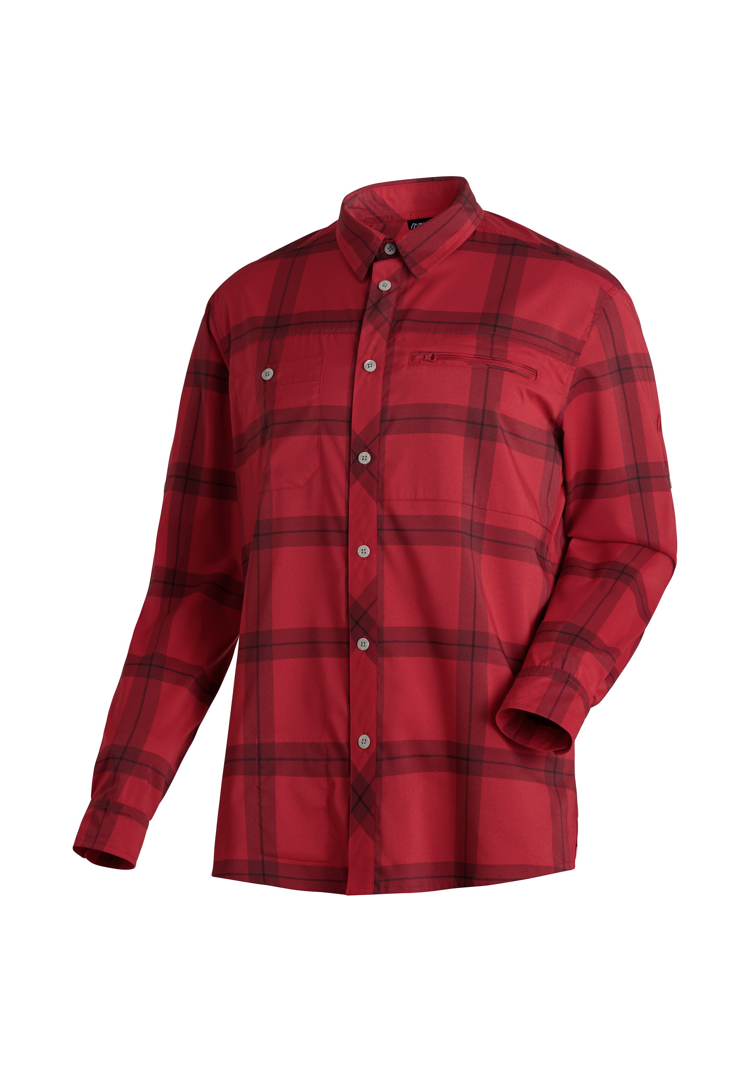 Hemd, Plaid, Rot, Langarm, Knopfleiste