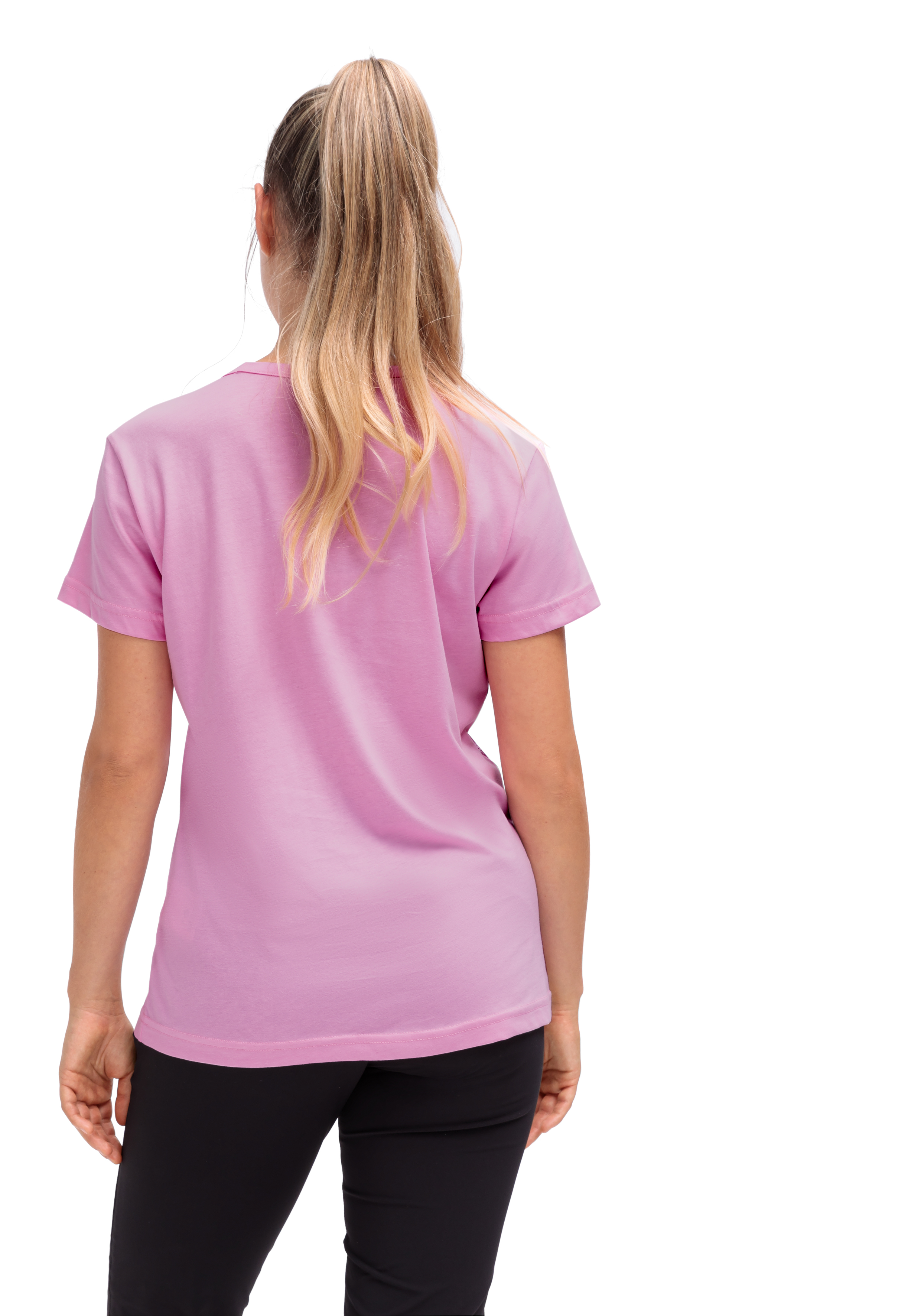 T-Shirt, Kurzarm, Rosa, Rundhals, Baumwollmischung