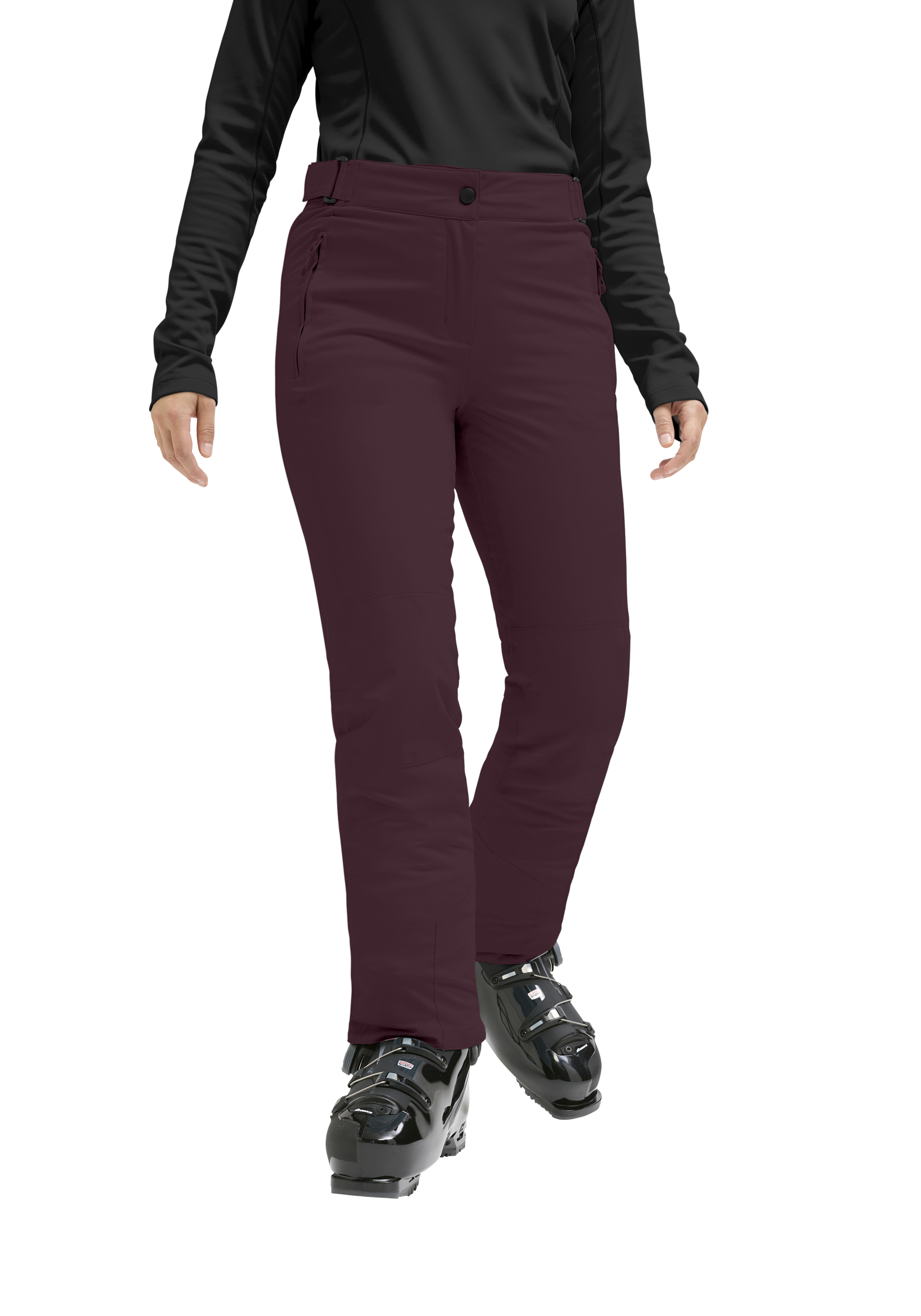 Vroni slim 2.1 Hose, Skihose, Farbton, Burgund, Reißverschlusstaschen