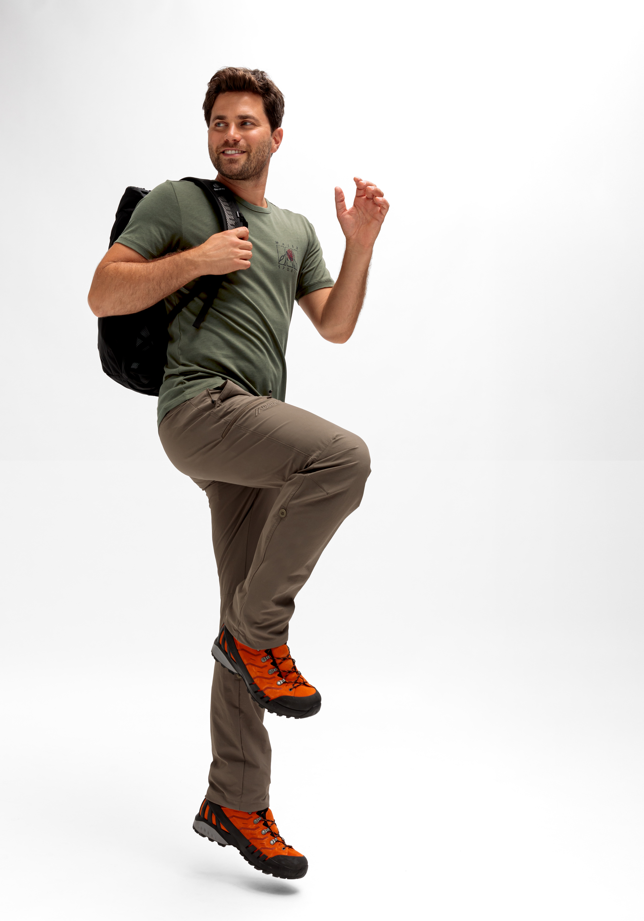 Hose, T-Shirt, Rucksack, Stiefel, Outdoor-Set