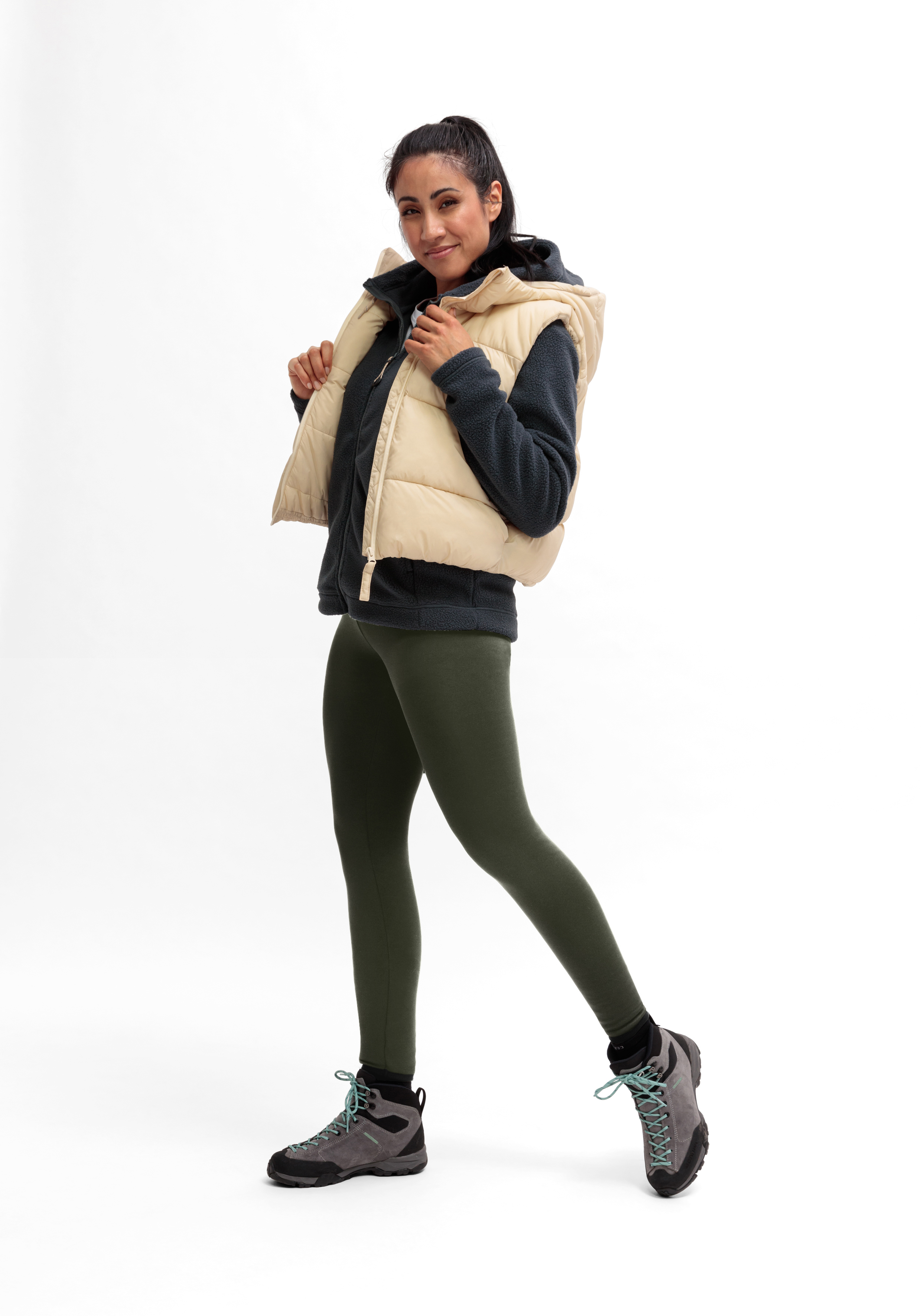 Weste, Dünne Weste, Beige Weste, Daunenweste, Outdoor