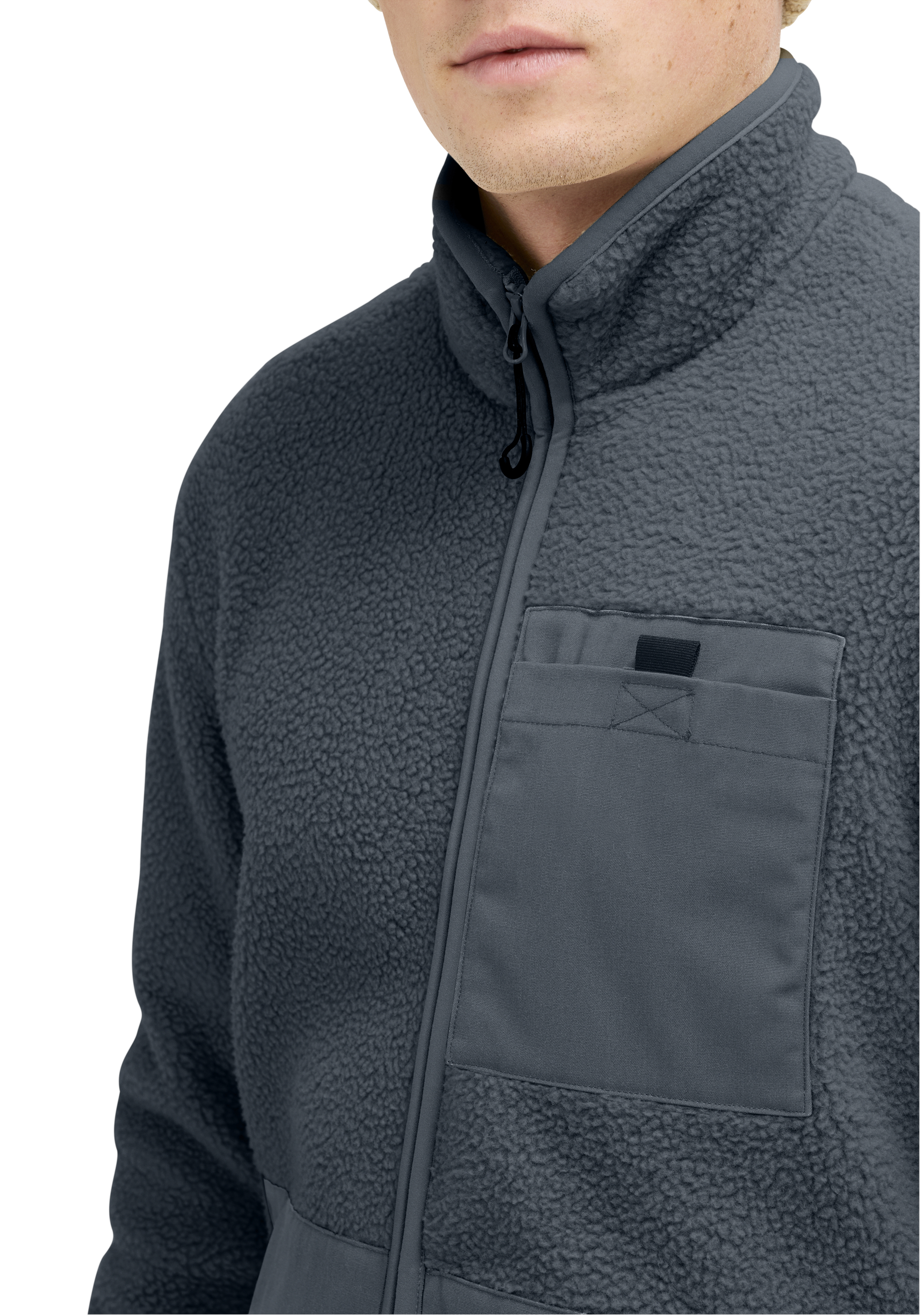 Racka Plus M Fleece, Jacke, Reißverschluss, Tasche, granitgrau