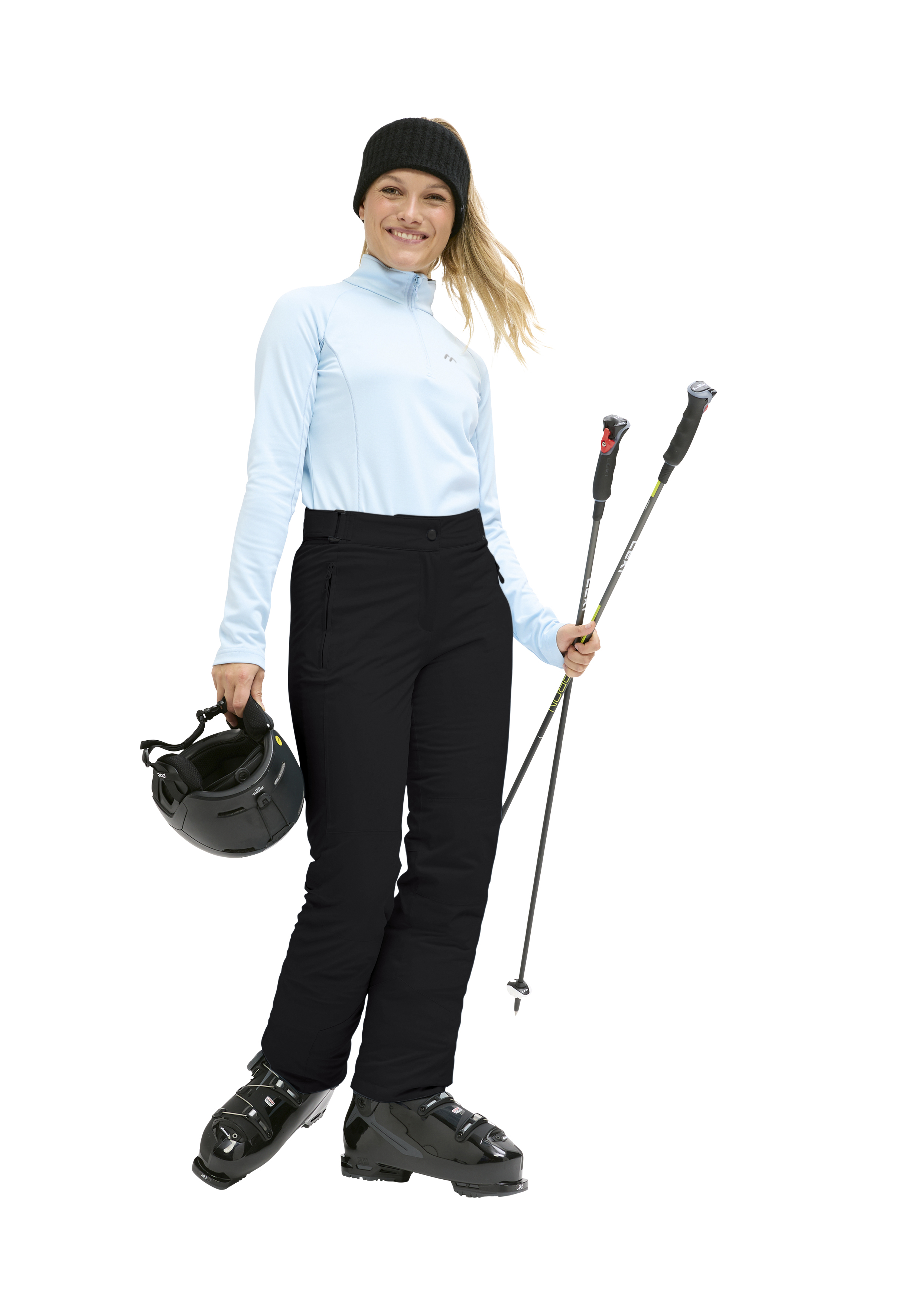 Schneeschuhe, Skijacke, Skihandschuhe, Skilanglauf, Helm