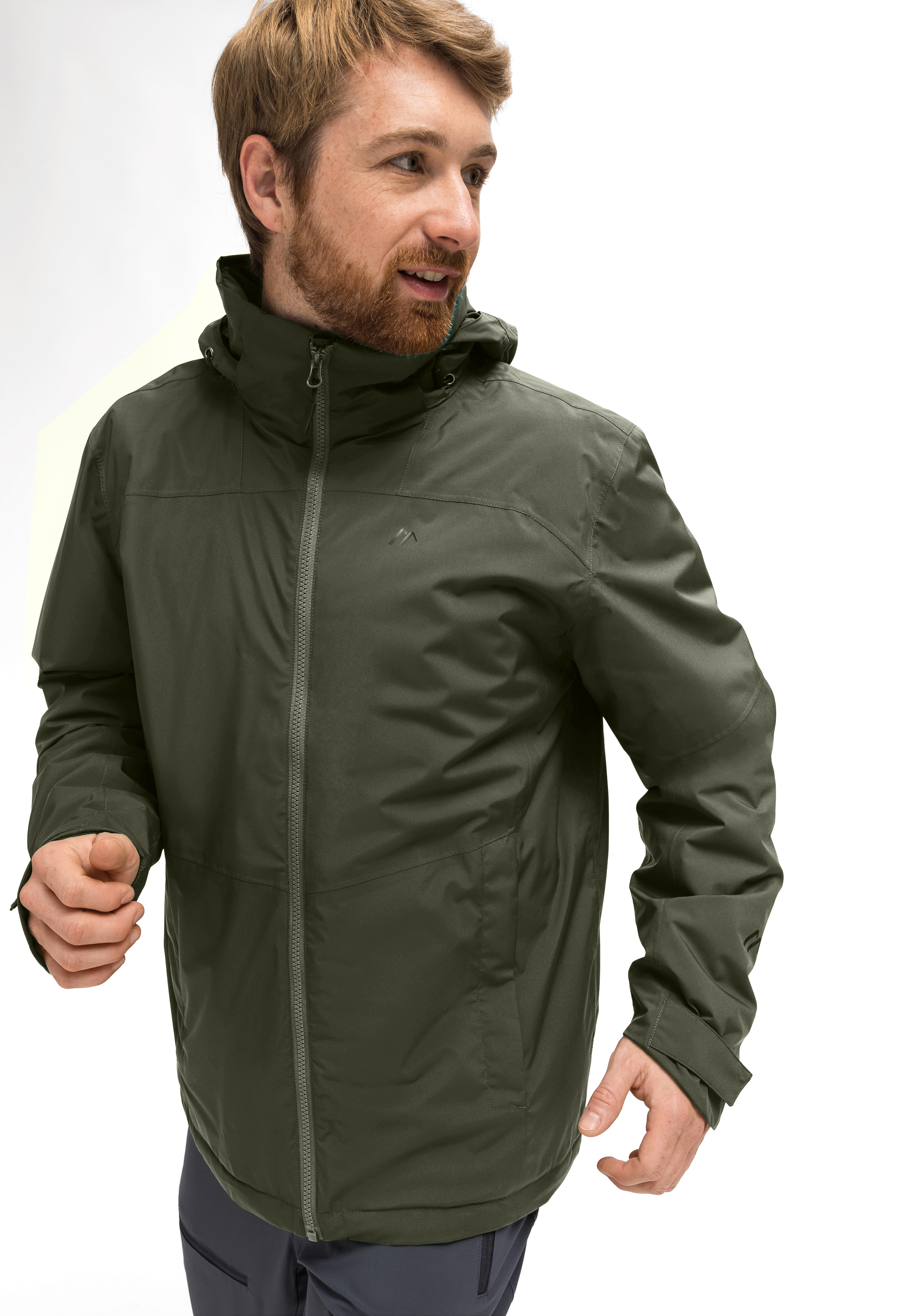Jacke, Herrenjacke, Regenjacke, Olivegrün, Frontreißverschluss