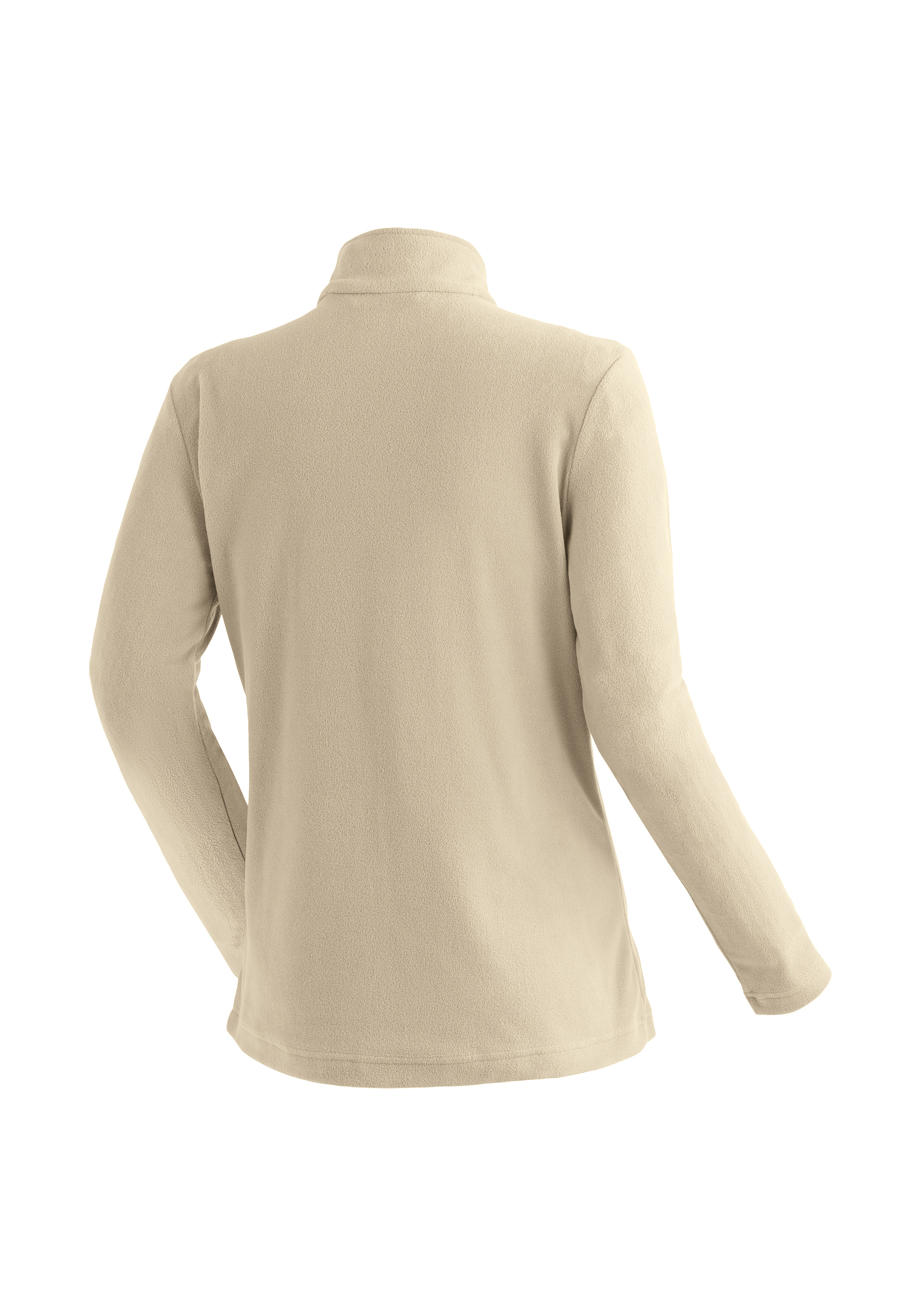 Denise Jacket W Langarm, Ärmel, Mantel, Fleece, Bluse, Fleece, Rollkragen, Beige, Langarm, Rückenansicht
