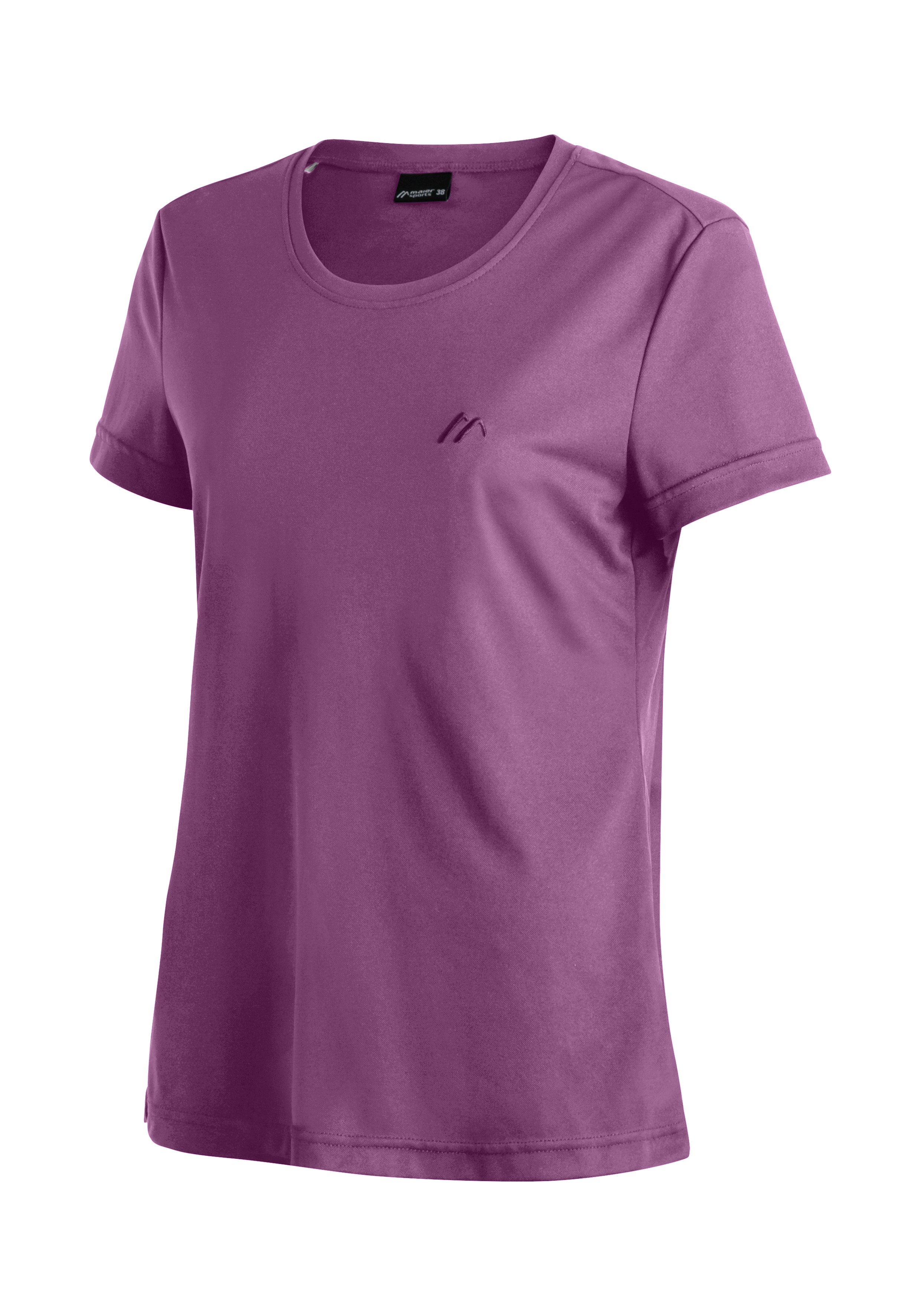 T-Shirt, Kurzarm, Rundhals, Unifarben, Baumwolle, T-Shirt, Kurzarm, Lila, Rundhals, Basic-Shirt