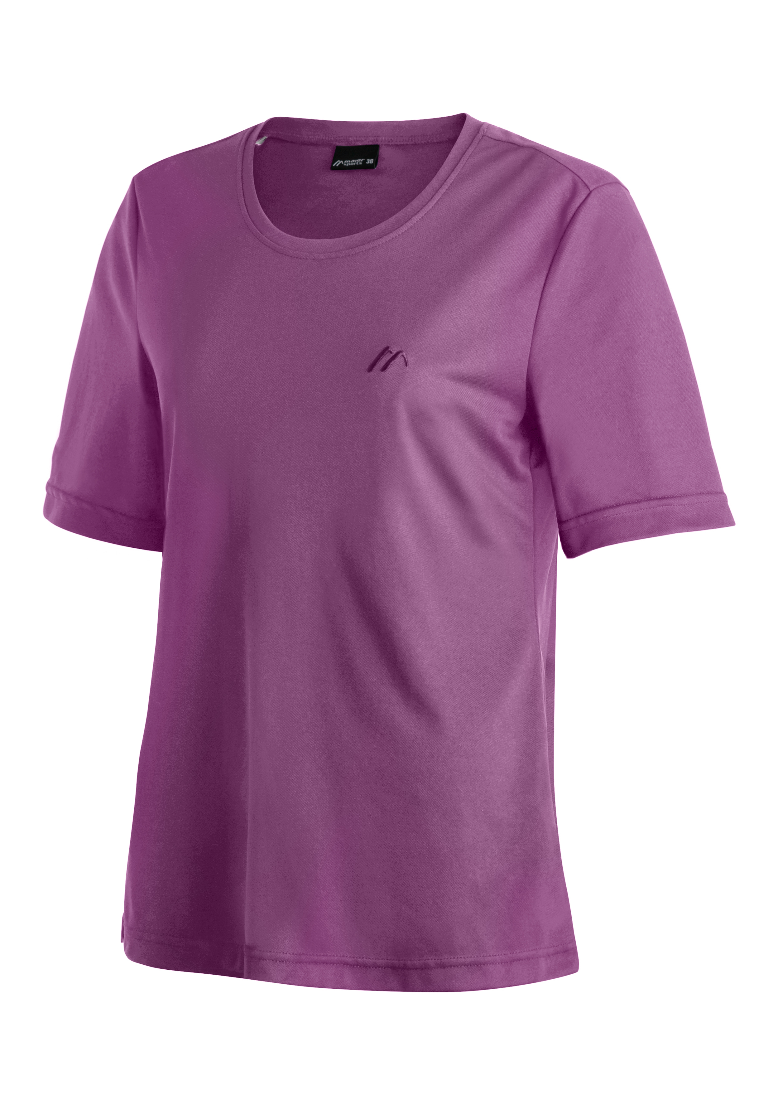 T-Shirt, Kurzarm, Rundhals, Unifarben, Baumwolle, T-Shirt, Kurzarm, Lila, Rundhals, Basic-Shirt