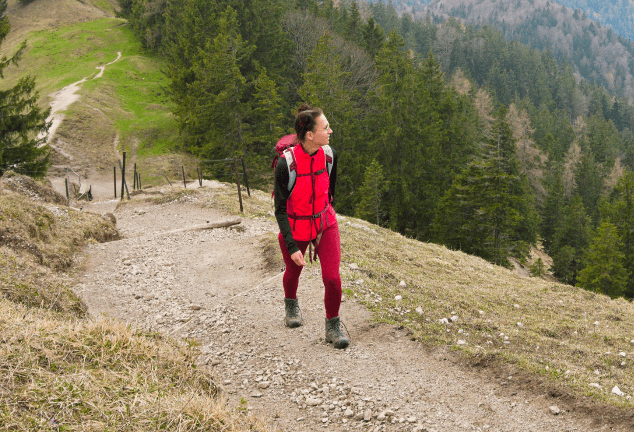 Person, Gehen, Wandern, Kies, Tanne