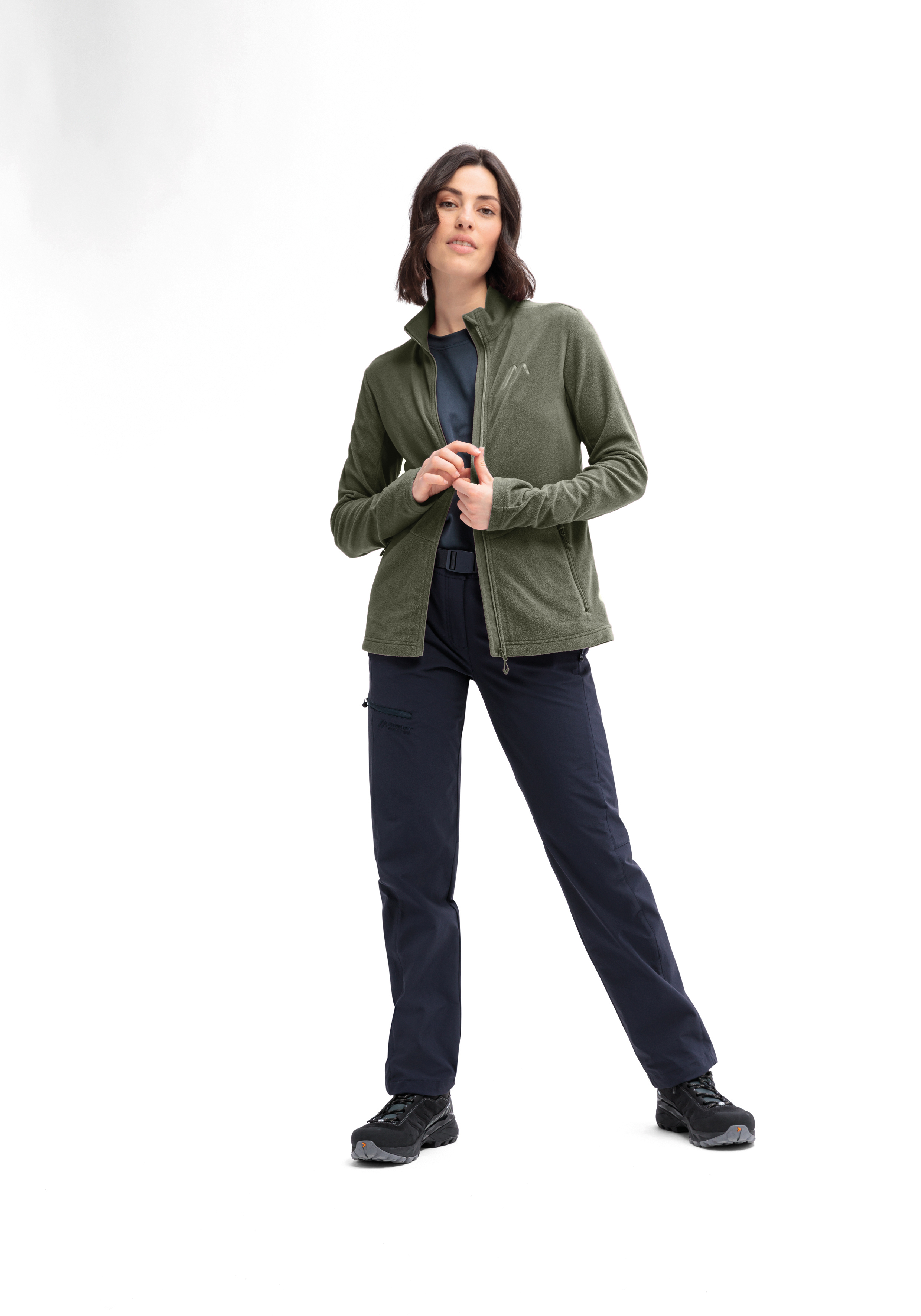 Jacke, Fleece, Grün, Zipjacke, Outdoor