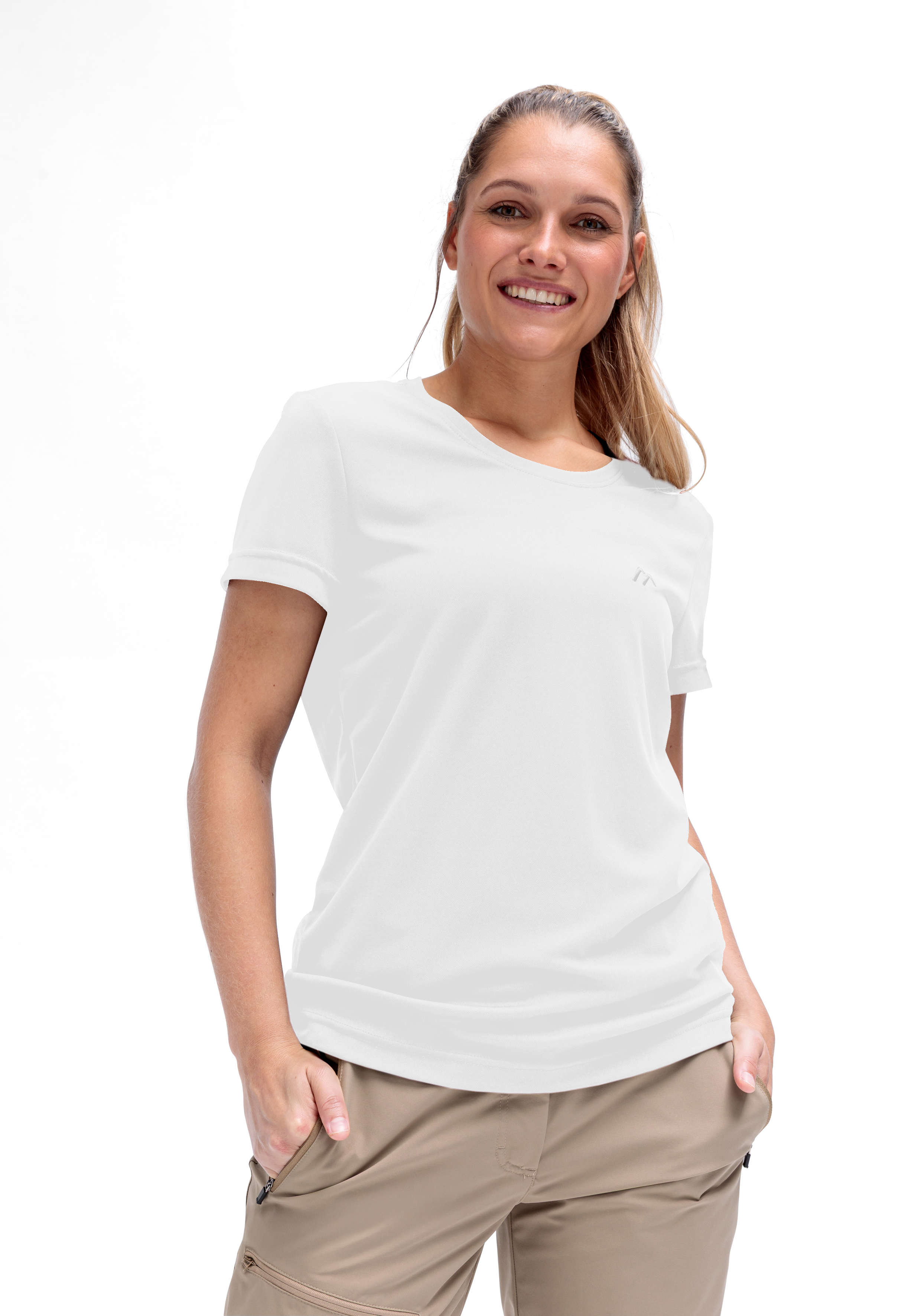 T-Shirt, White, Kurzarm, Rundhalsausschnitt, Casualtop