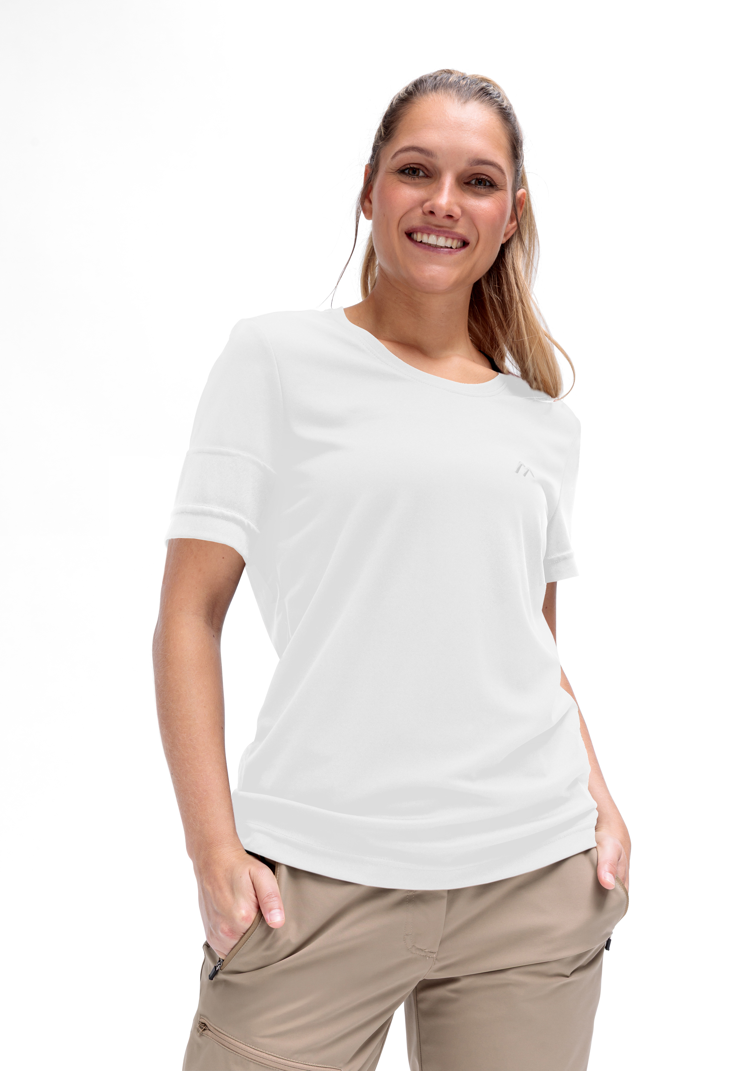 Waltraud H/S T-Shirt, White, Kurzarm, Rundhalsausschnitt, Casualtop, T-Shirt, Kurzarm, Weiß, Unisex, Casual